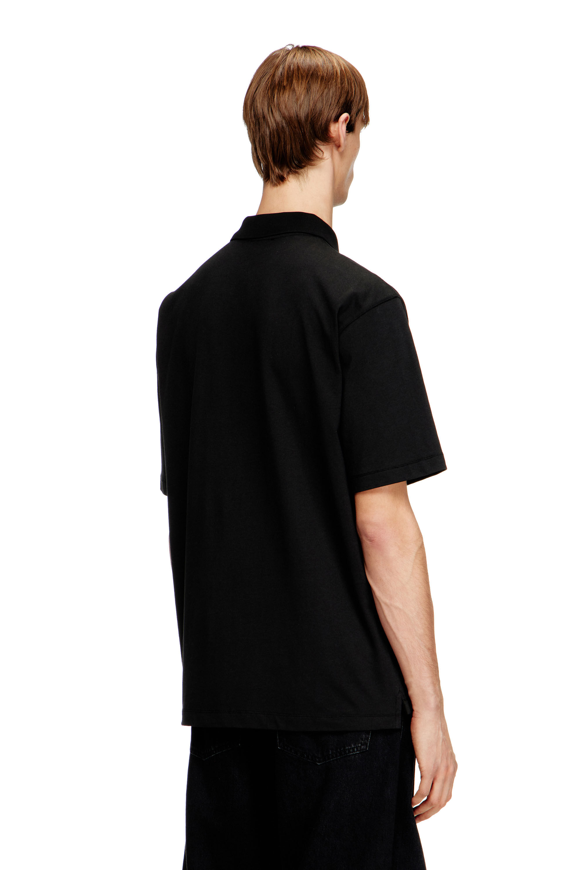 Diesel - T-VOR-OD, Male's ハーフジップポロシャツ in ブラック - 4