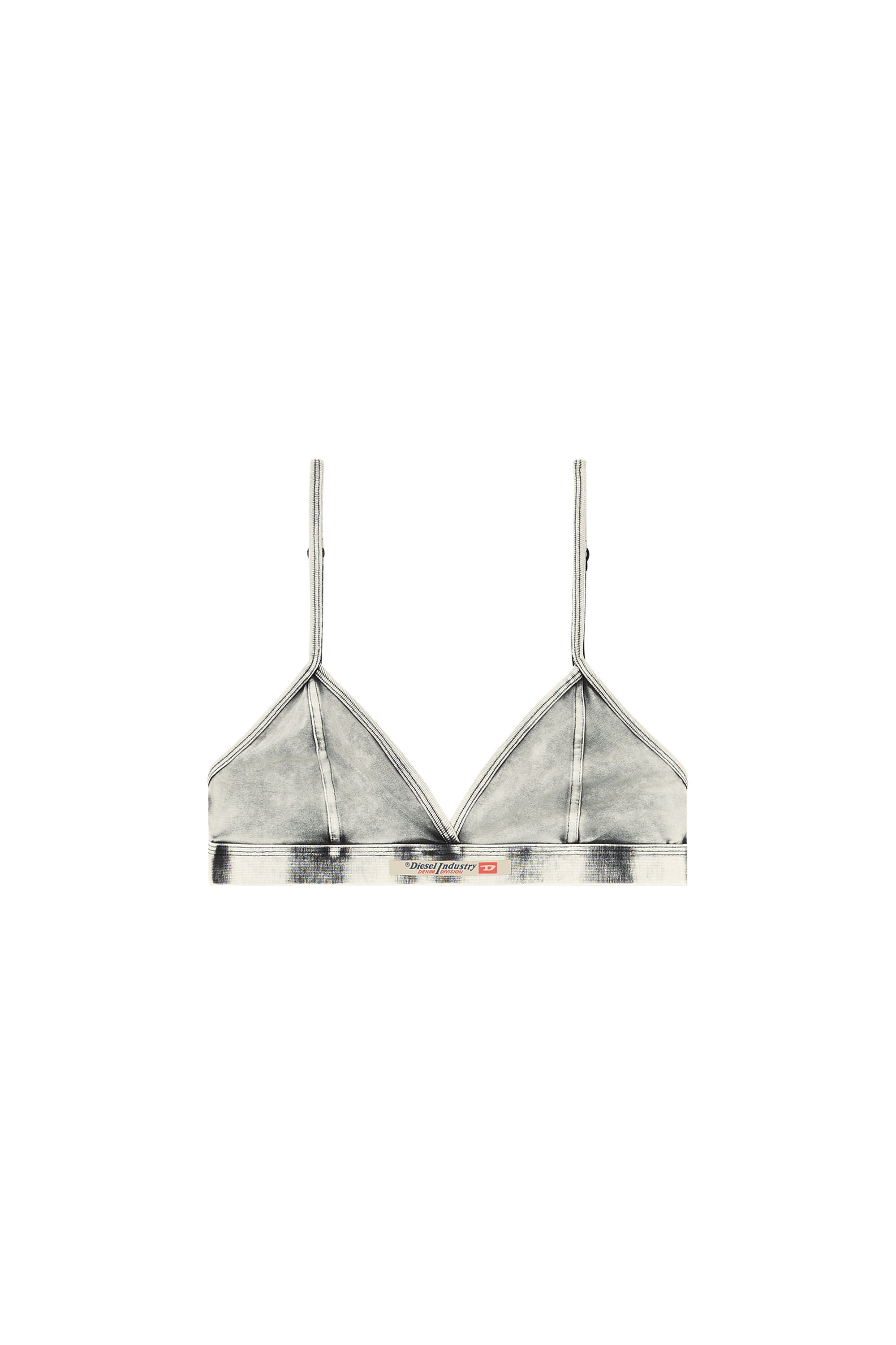 ZOE-DNM Triangle bra in denim-effect jersey｜グレー