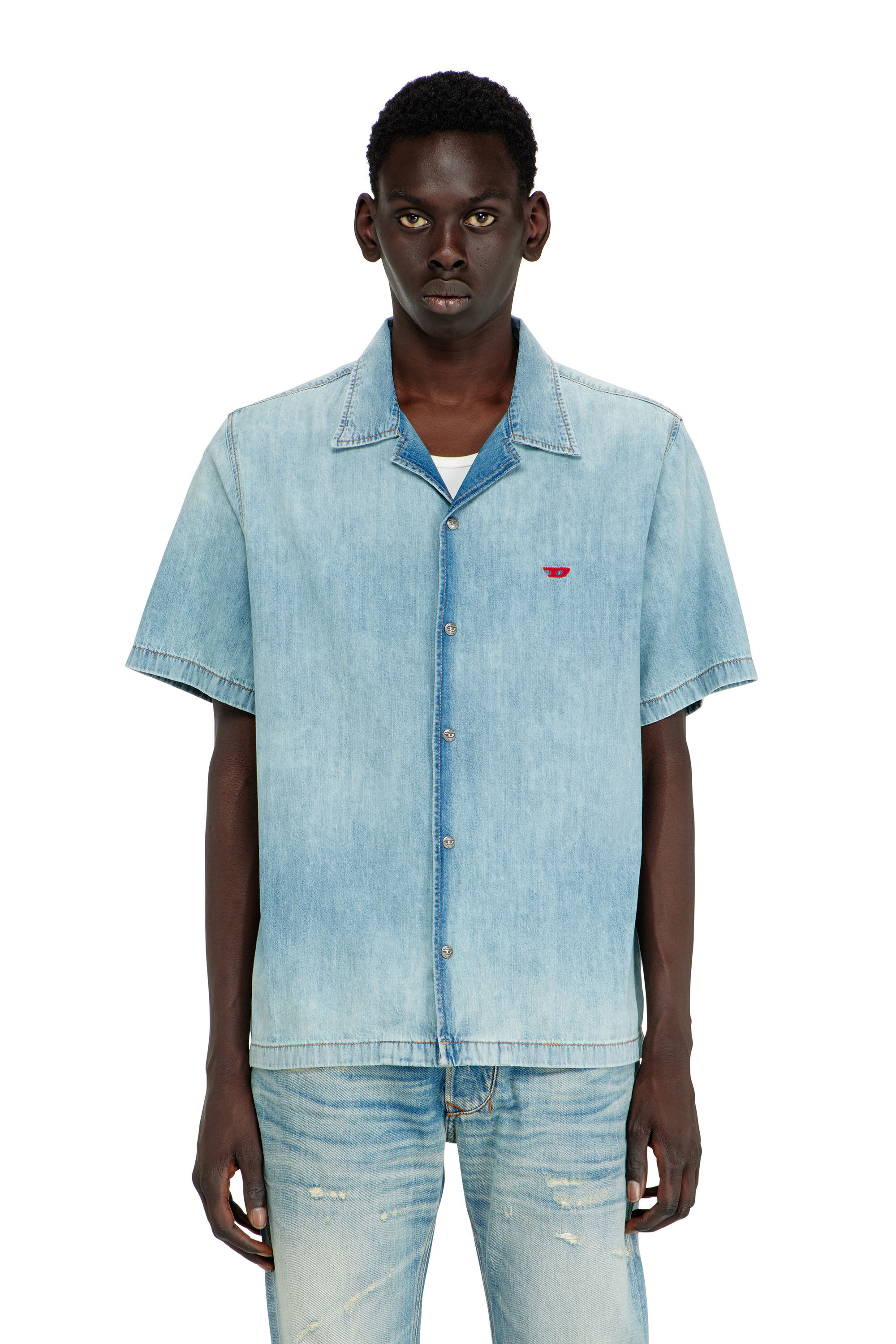 Diesel - D-NABIL-D, Male's デニムシャツ in ライトブルー - 3