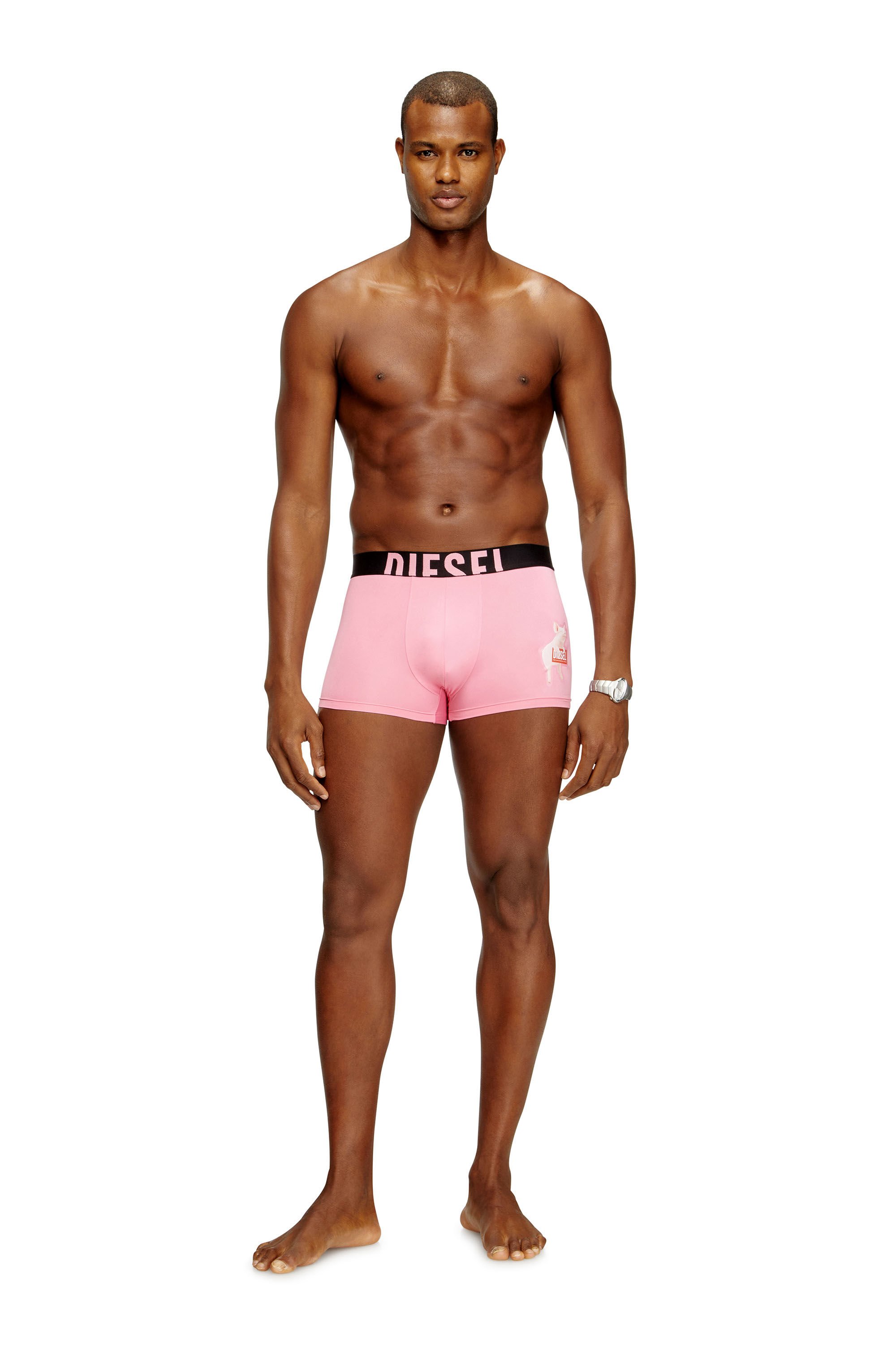 Diesel - DAMIEN-D-POP-40, Male's ボクサーパンツ in ピンク / ホワイト - 1