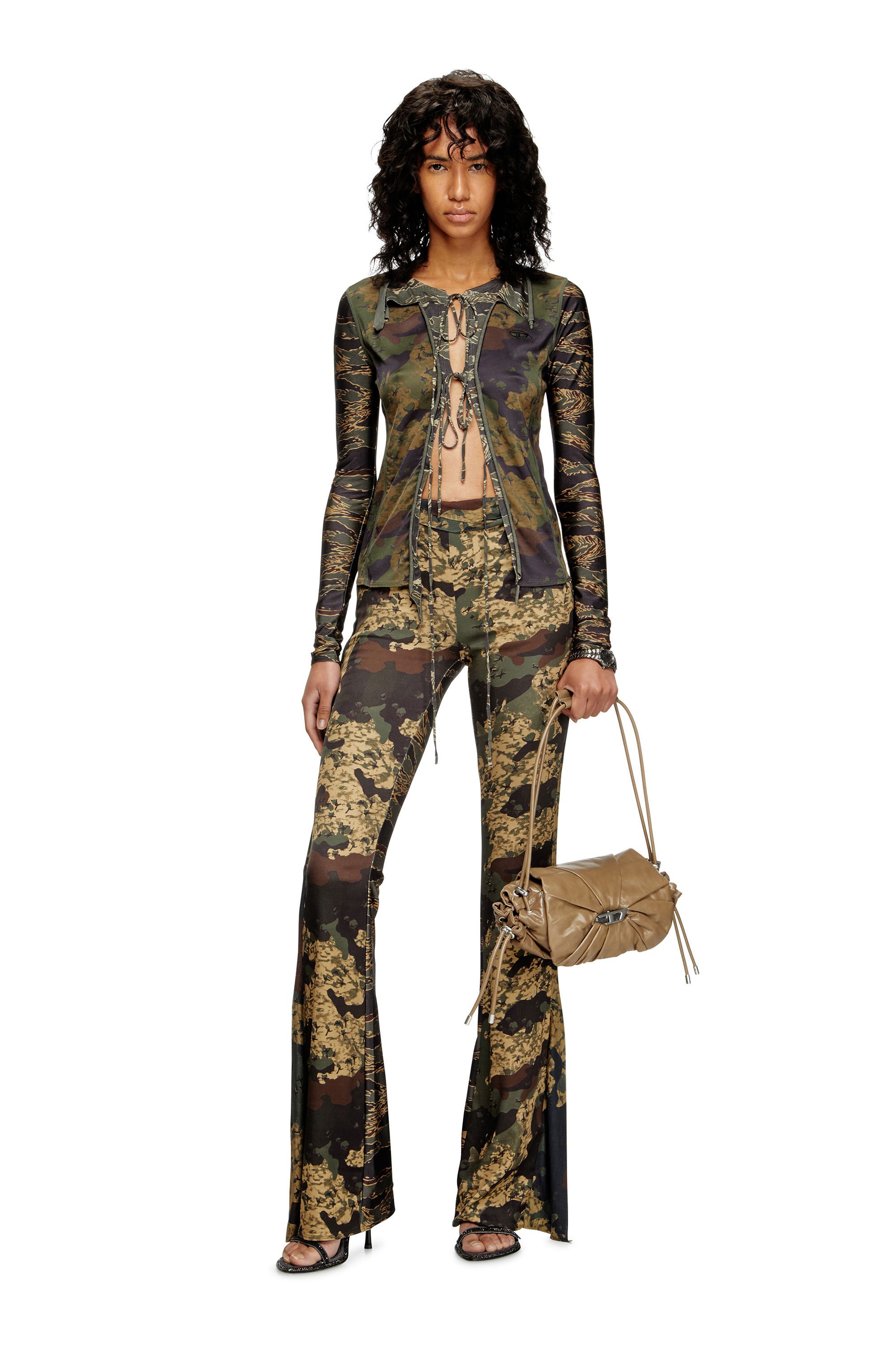 Diesel - P-AFFAL, Female's Jazz pants with mixed camo prints in ミリタリーグリーン - 1