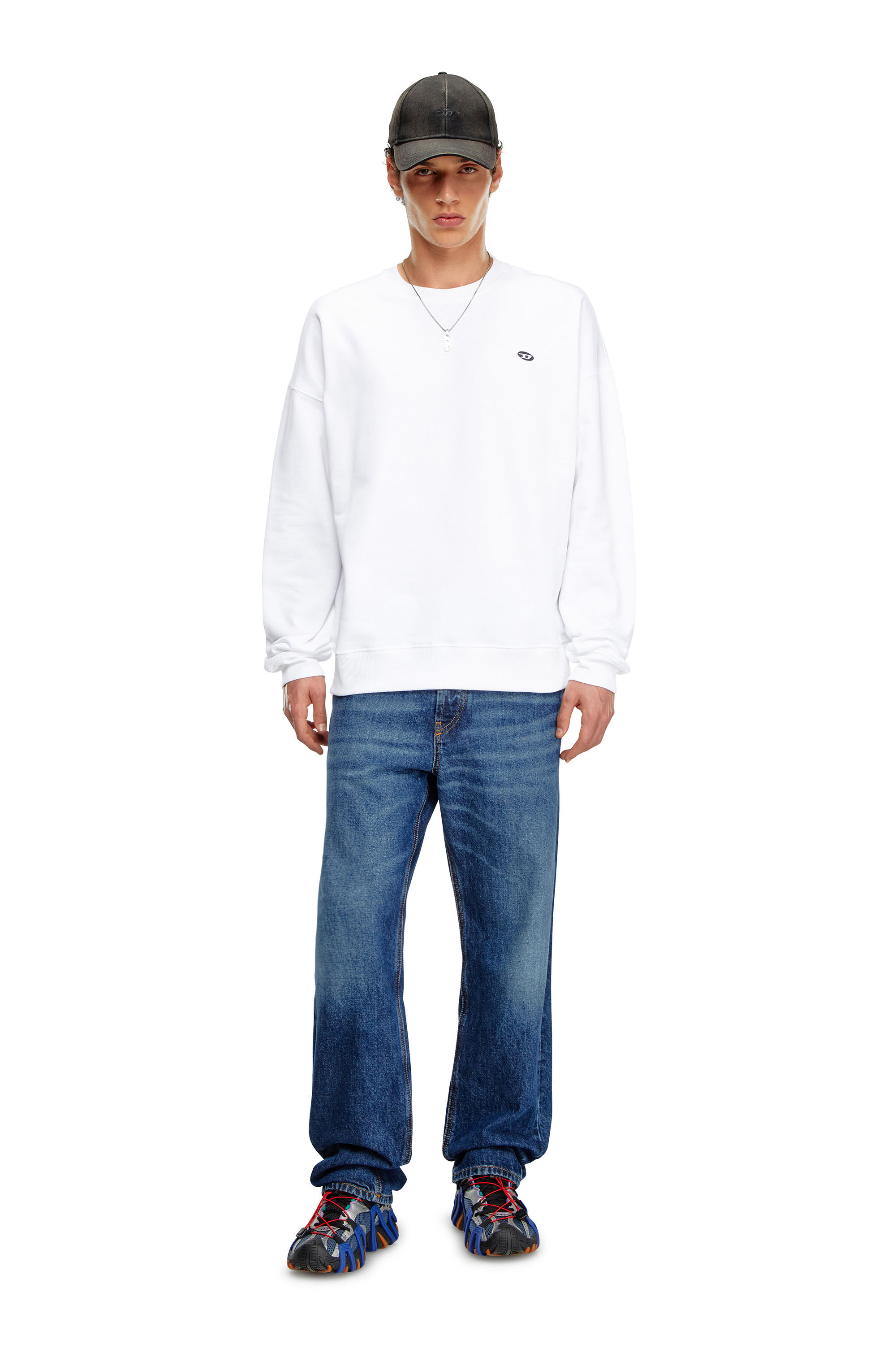 Diesel - S-ROB-DOVAL-PJ, Male's スウェット トップス ロゴ in ホワイト - 1