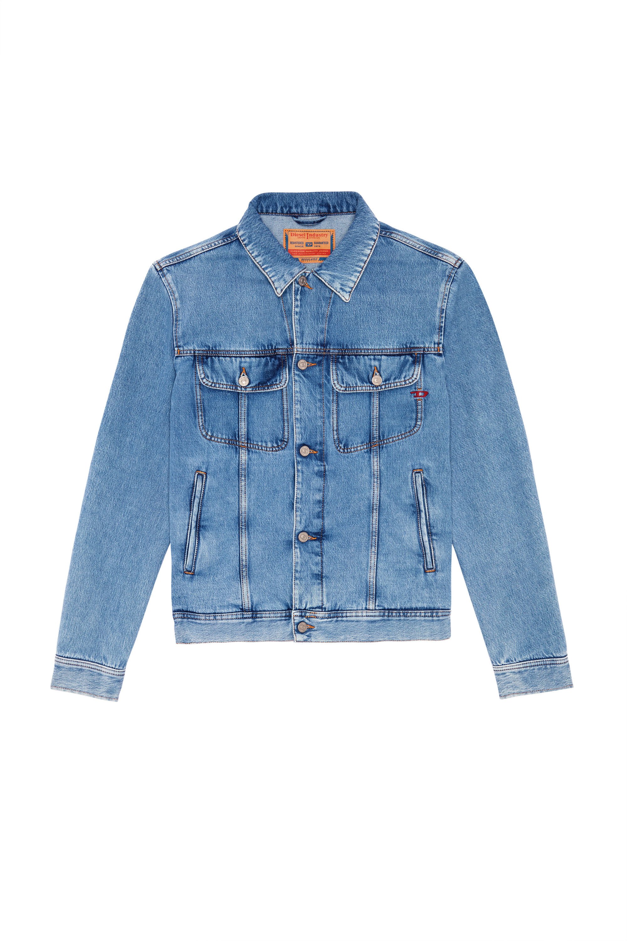 Diesel - D-BARCY TRUCKER JACKET, Male's Regular-fit trucker jacket in ミディアムブルー - 2