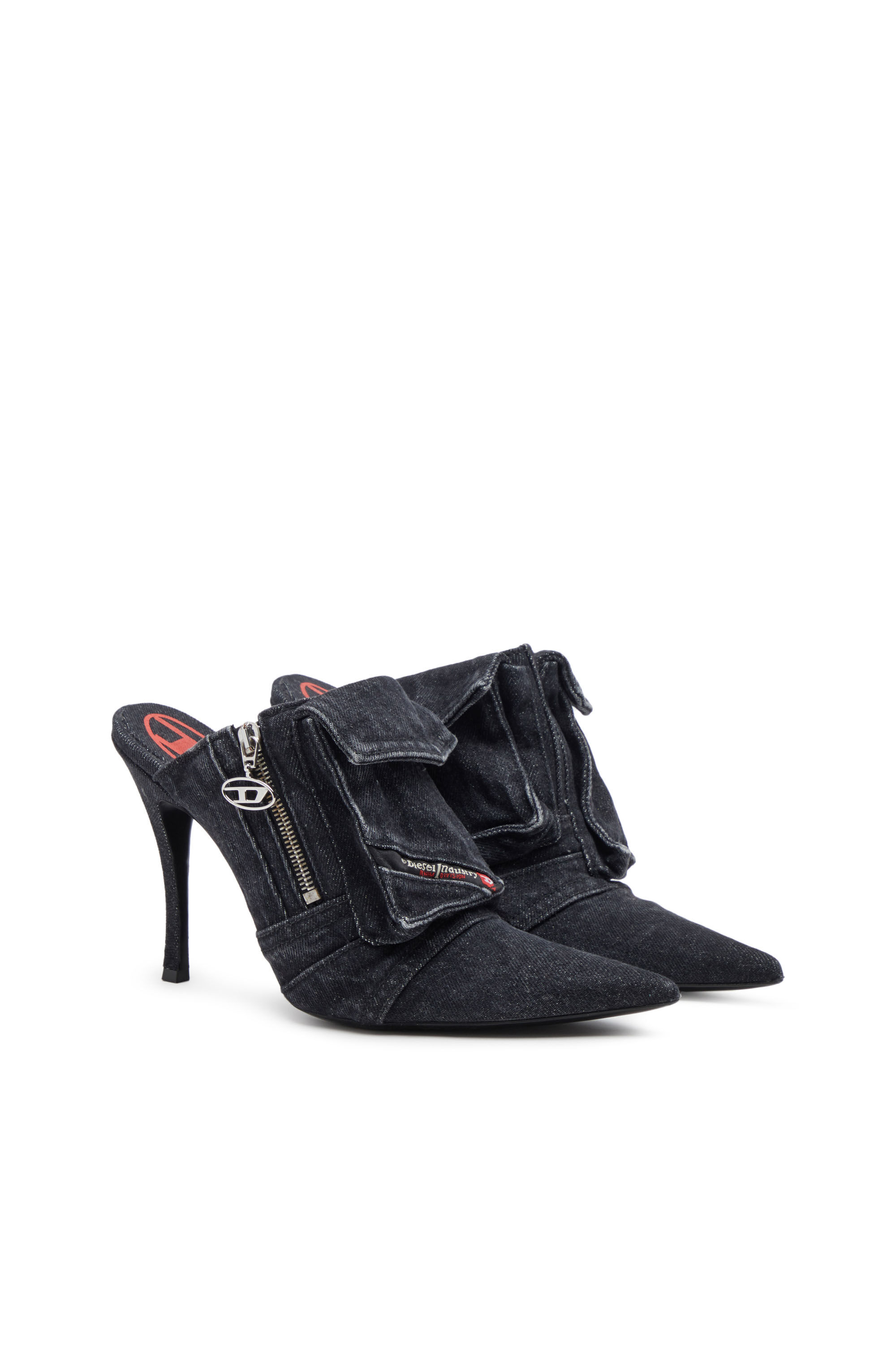 Diesel - D-VENUS POCKET ML, Female's デニムミュール in ブラック - 3
