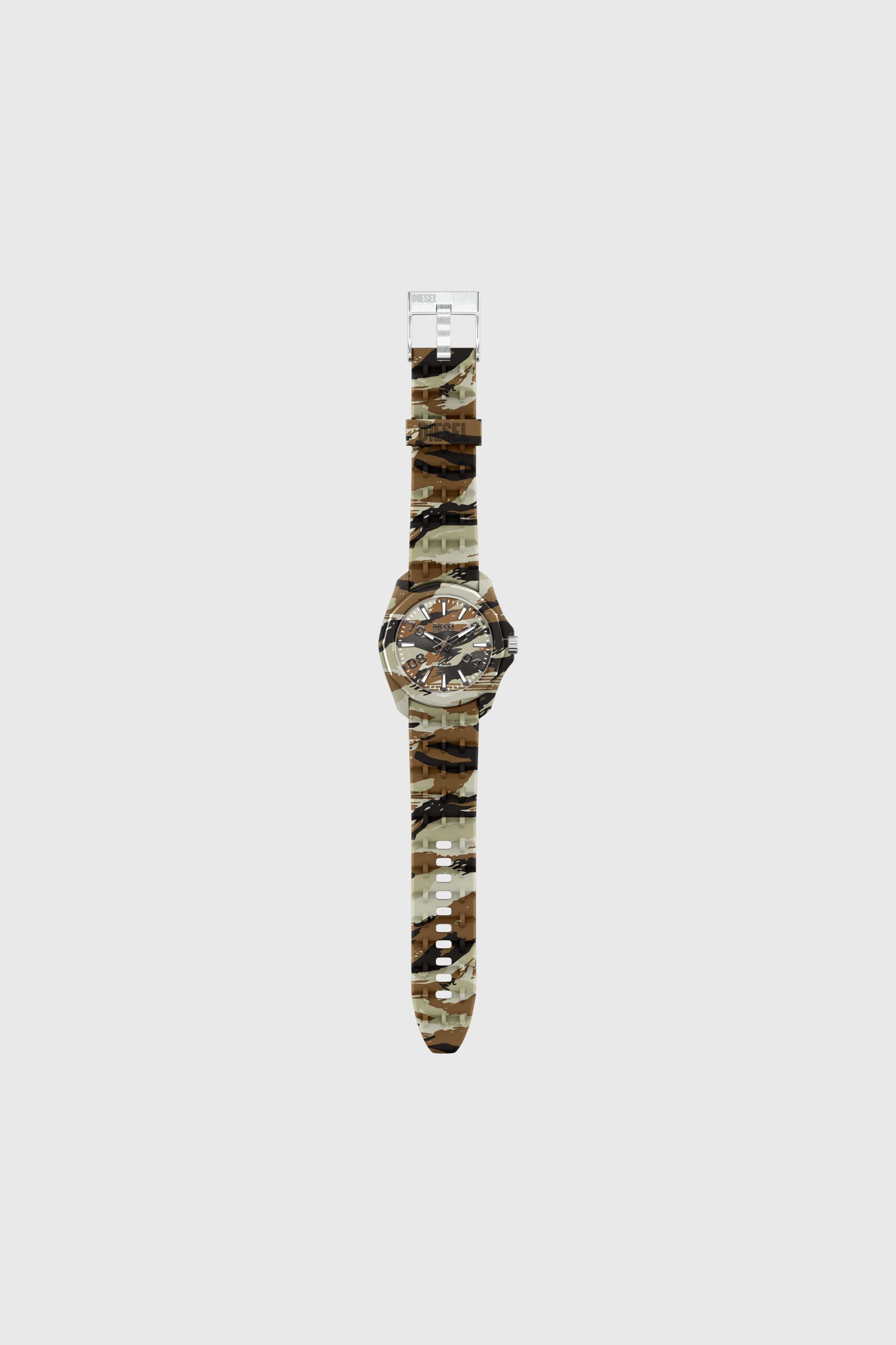 Diesel - DZ2242 WATCH, Male's Stinger camo silicone watch in ブラウン/グリーン - 7