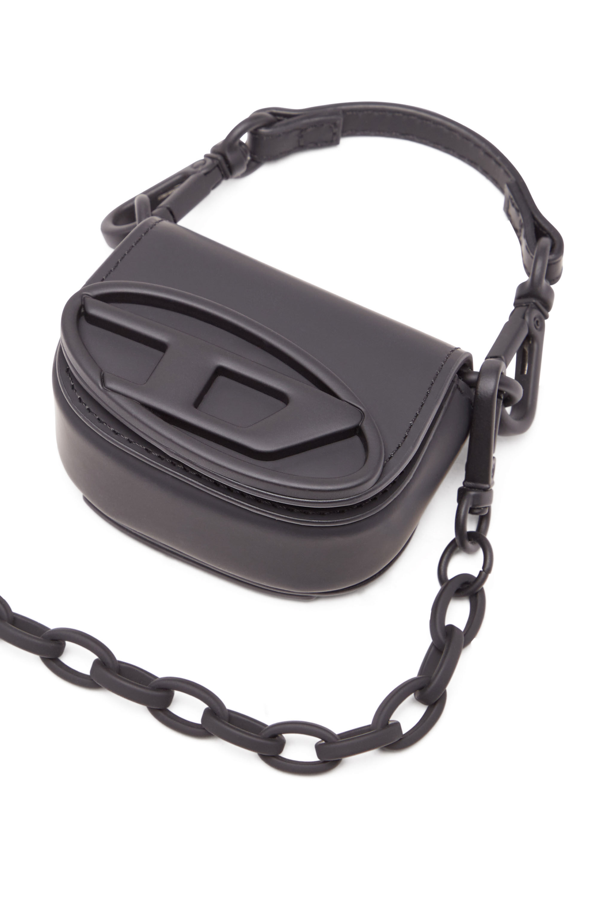 Diesel - 1DR XXS CHAIN, Female's Iconic micro bag charm in matte leather in ブラック - 4