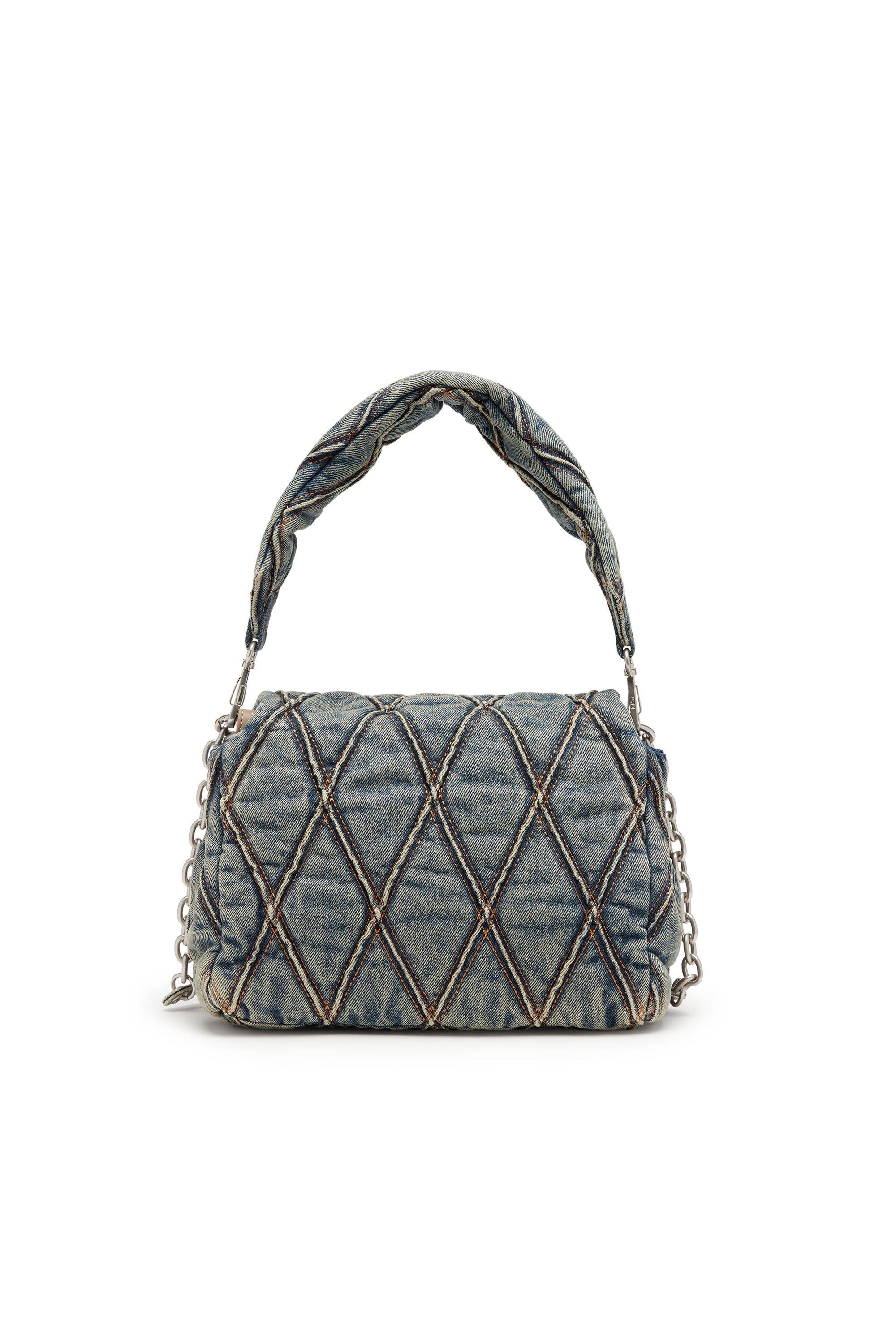 Diesel - CHARM-D SHOULDER M, Female's デニムキルティングショルダーバッグM in ミディアムブルー - 2