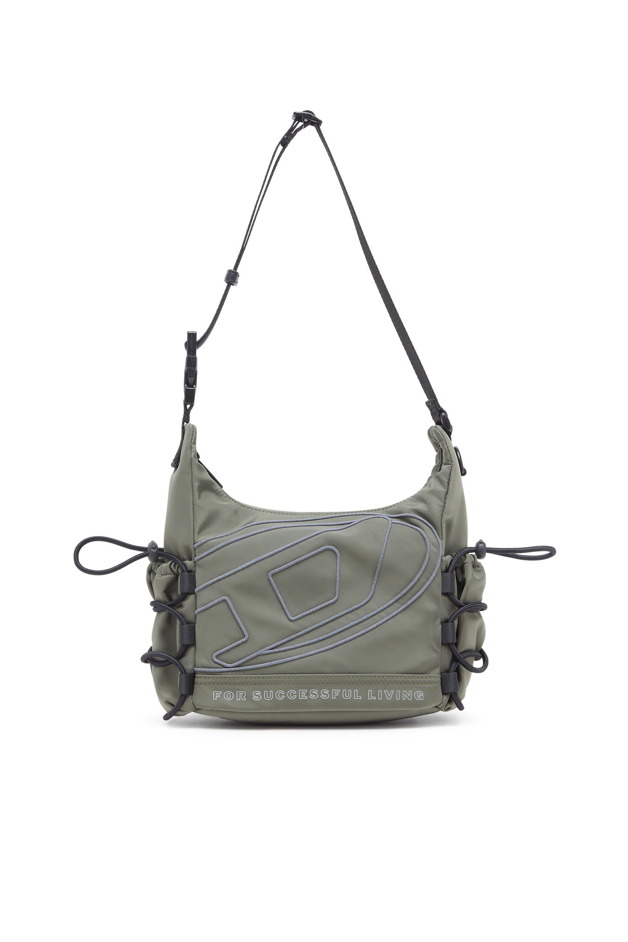 Diesel - TECH-D CROSSBODY X, Unisex's TECH-D - Bag with reflective Oval D embroidery in オリーブグリーン - 2