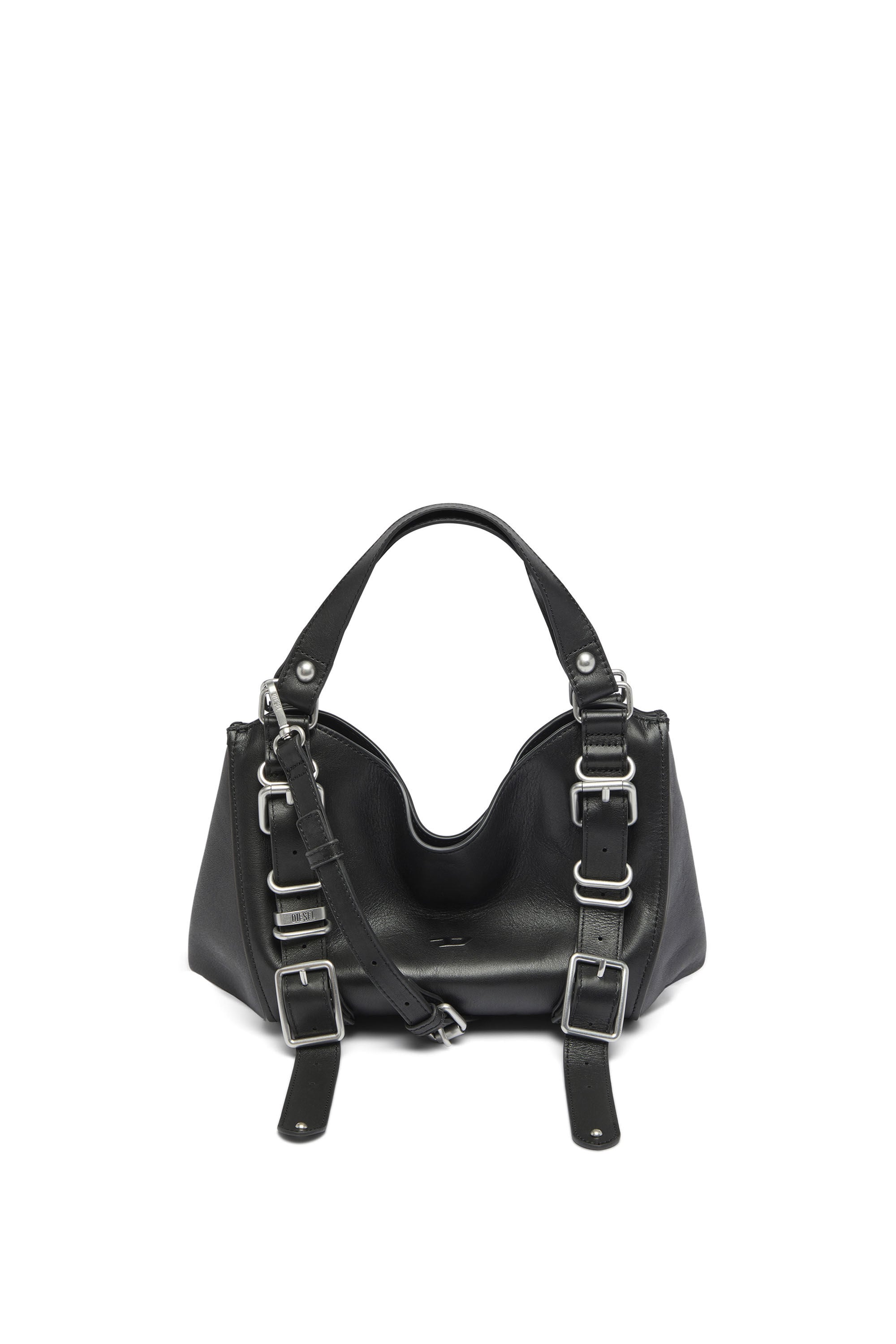 Diesel - D-ONE TOPHANDLE S, Female's D-One-Small top-handle bag in treated leather in ブラック - 2