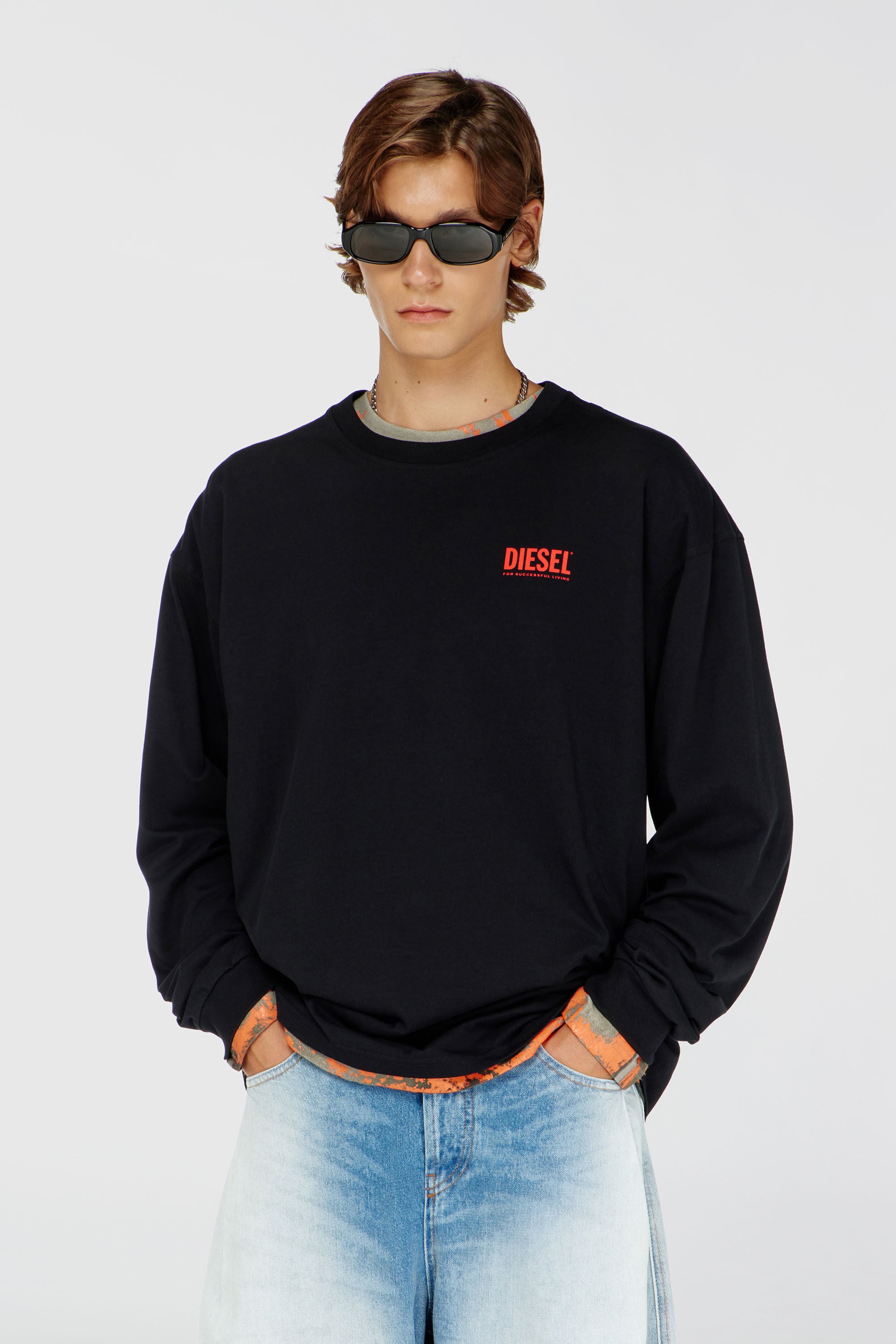 Diesel - T-BOXT-LS-BISK, Male's 長袖Tシャツ in ブラック - 3