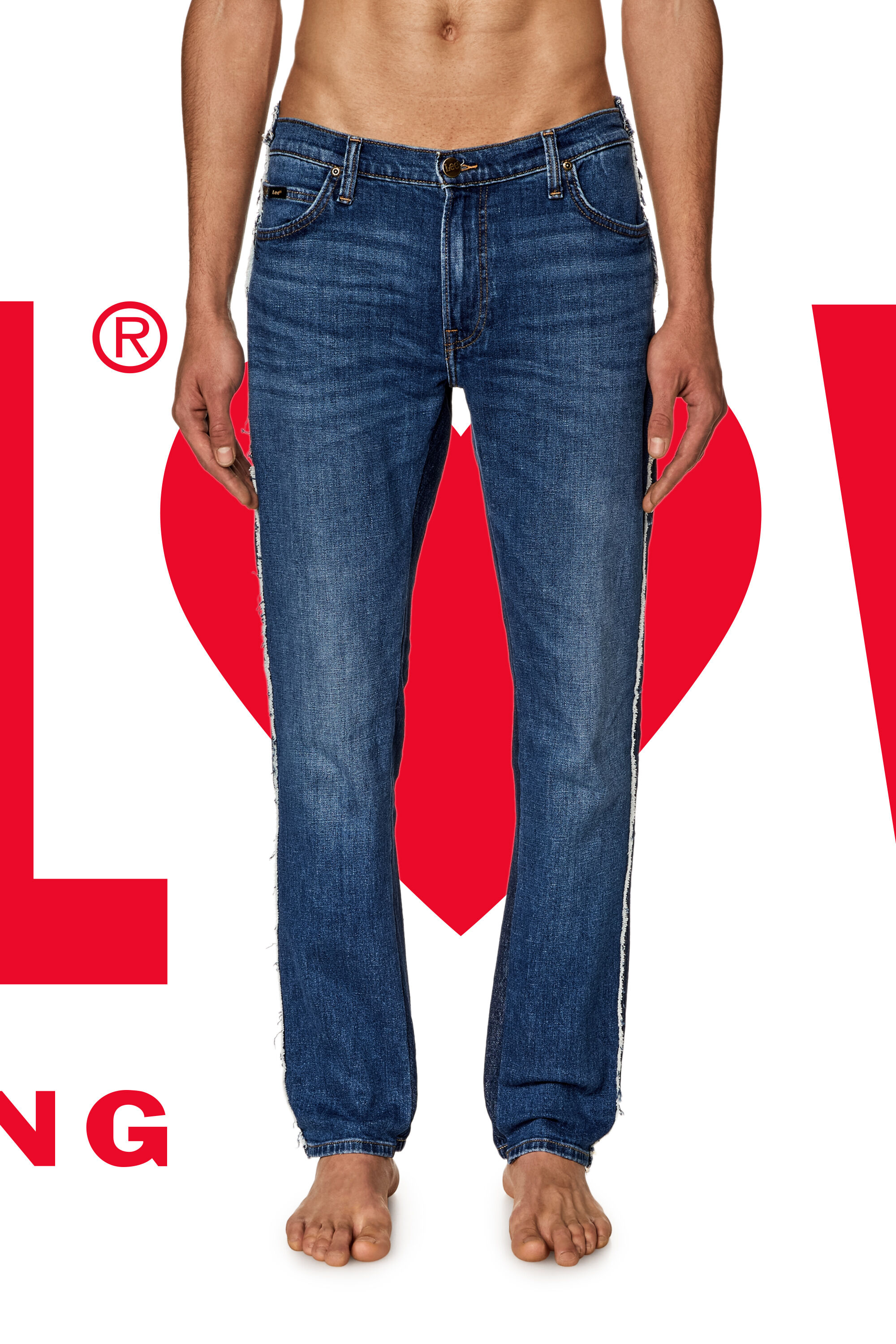 Diesel - Unisex's Regular Jeans Dieseloves 04 09K47, ミディアムブルー - 3