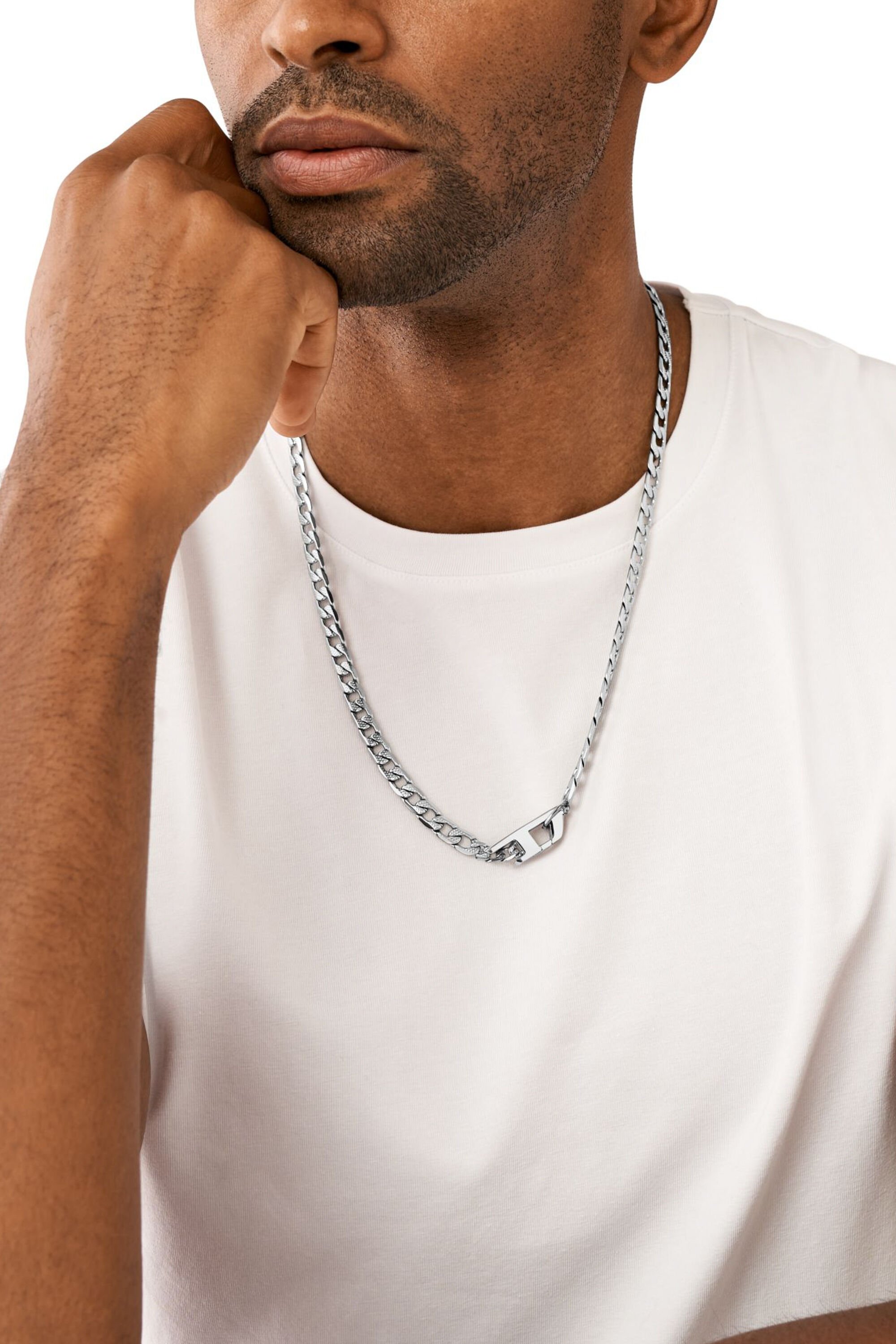 Diesel - DX1497, Unisex's Stainless steel chain necklace in シルバー - 3