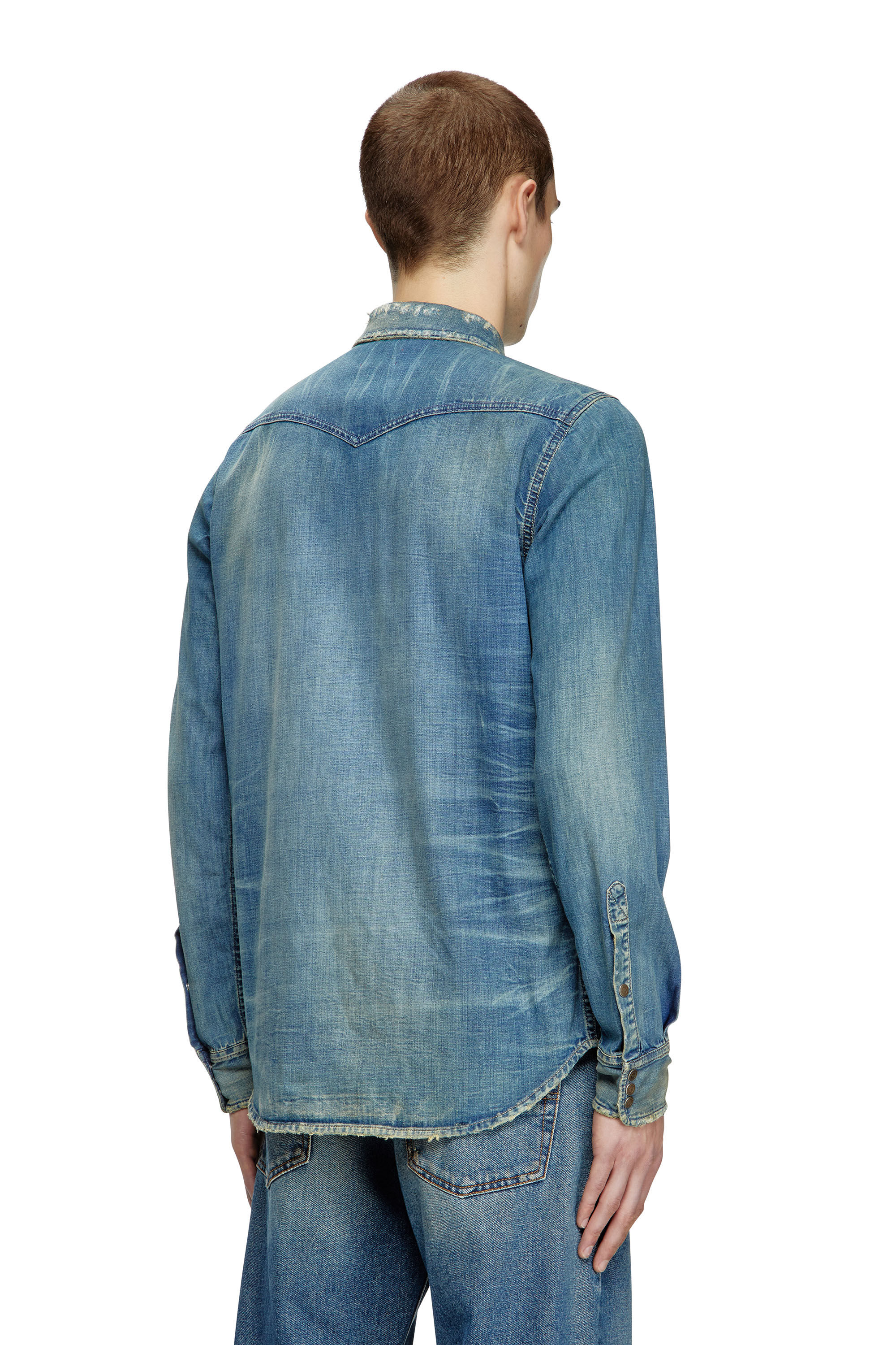 Diesel - D-VEGA, Male's Denim overshirt in ミディアムブルー - 4