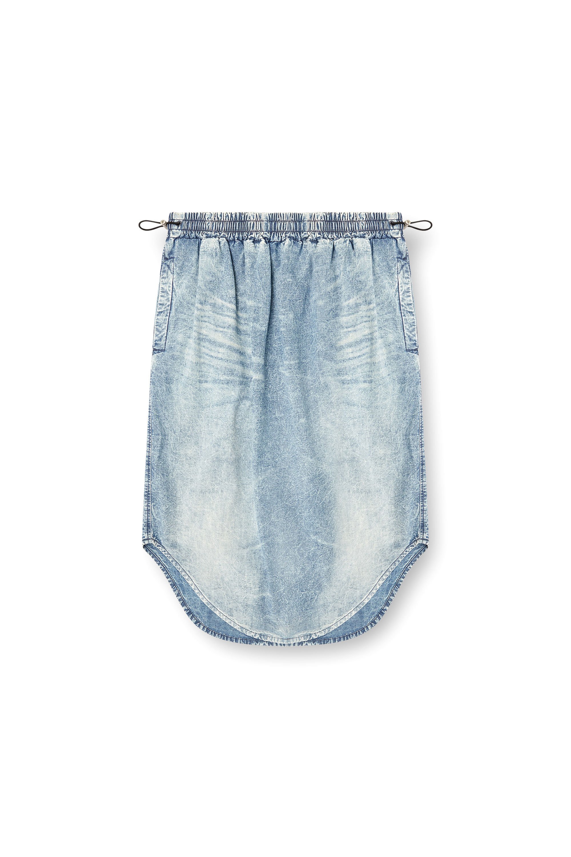 Diesel - DE-ASHLEY-S, Female's Midi skirt in marbled denim in ライトブルー - 2