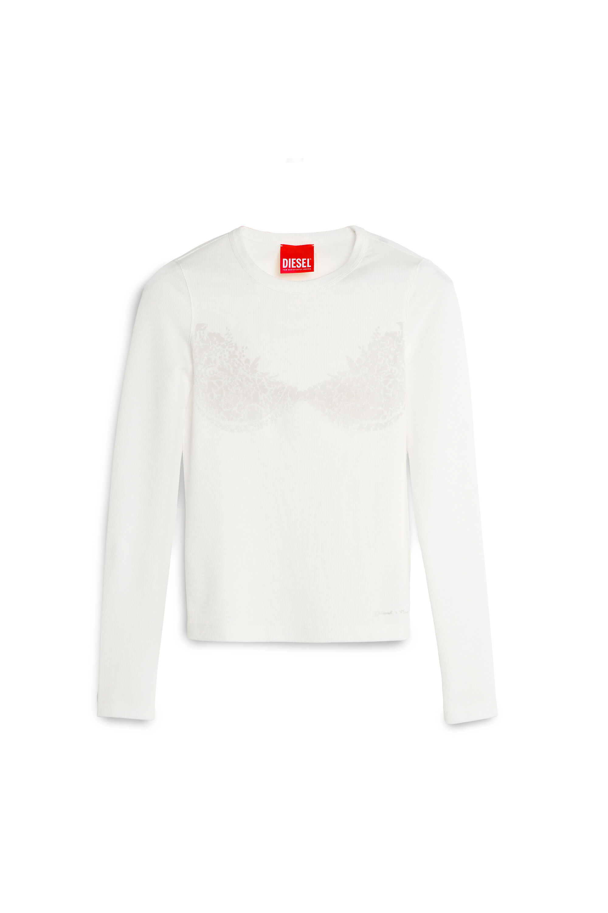 Diesel - PR-T-ANKI-LACE-R, Female's Top with devor&eacute; lace effect in ホワイト - 2