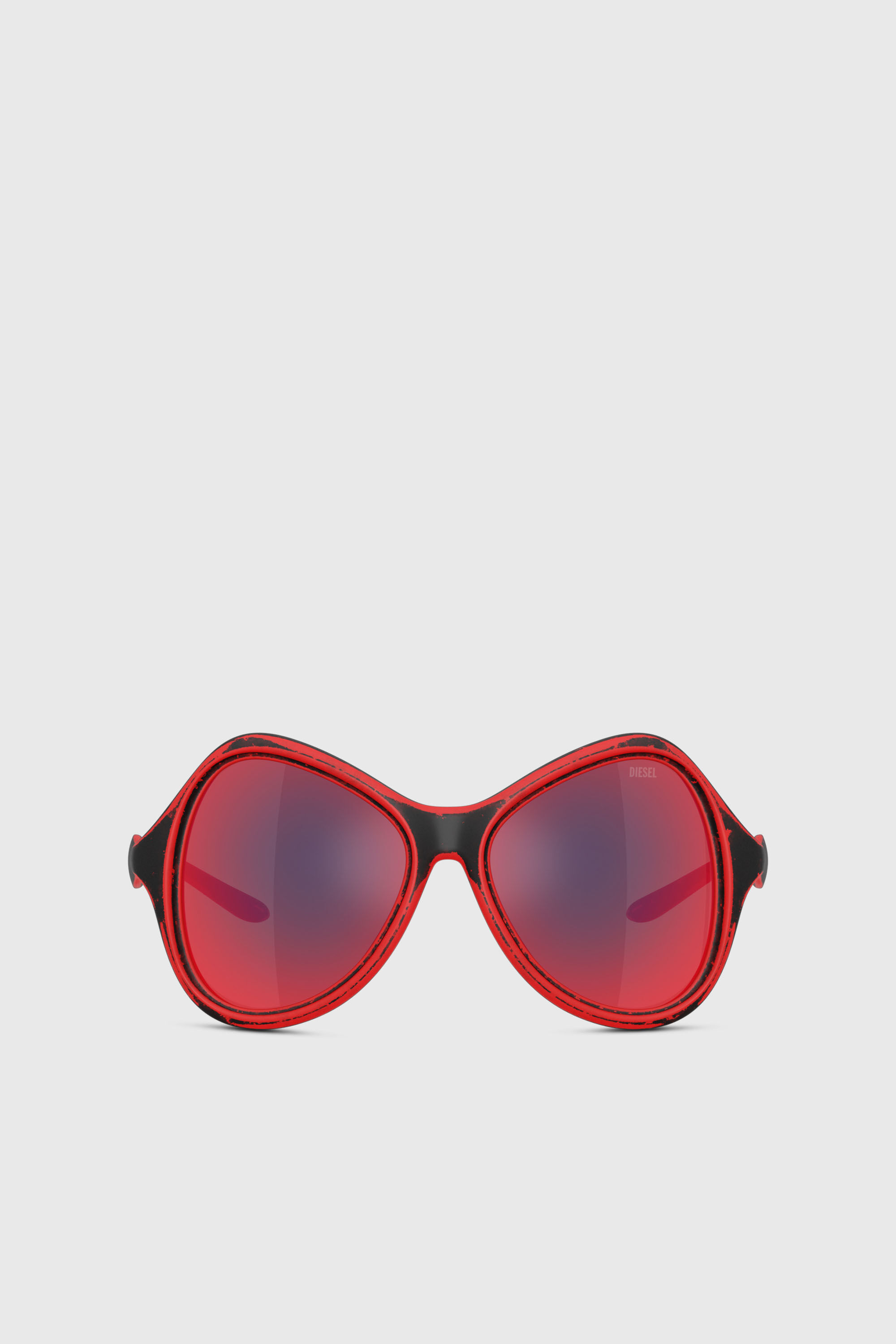 Diesel - 0DL3010U, Unisex's Cat-eye style sunglasses in ブラック/レッド - 1
