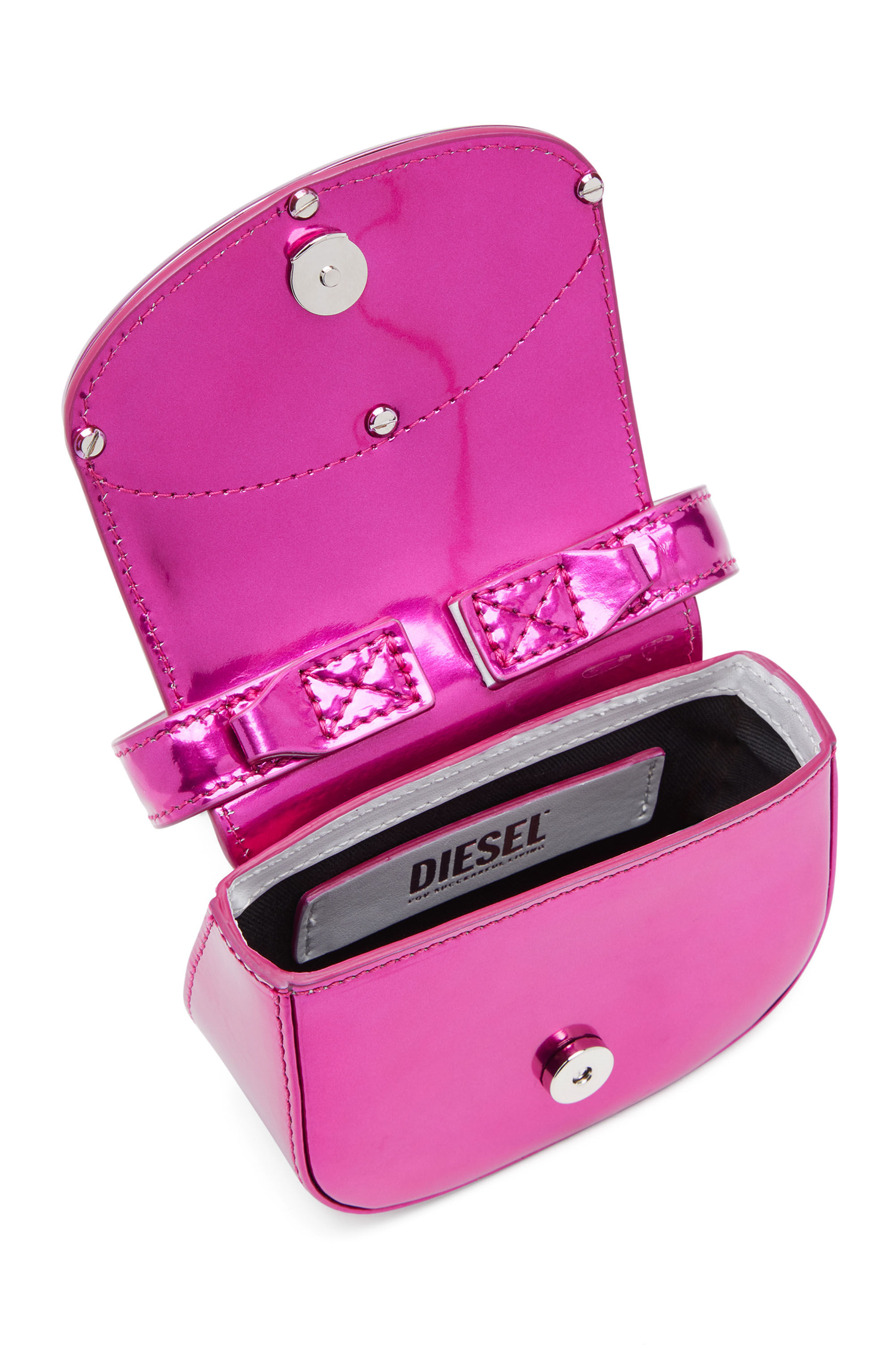 Diesel - 1DR XS, Female's レディース レザー ミニクロスボディバッグ in ホットピンク - 4