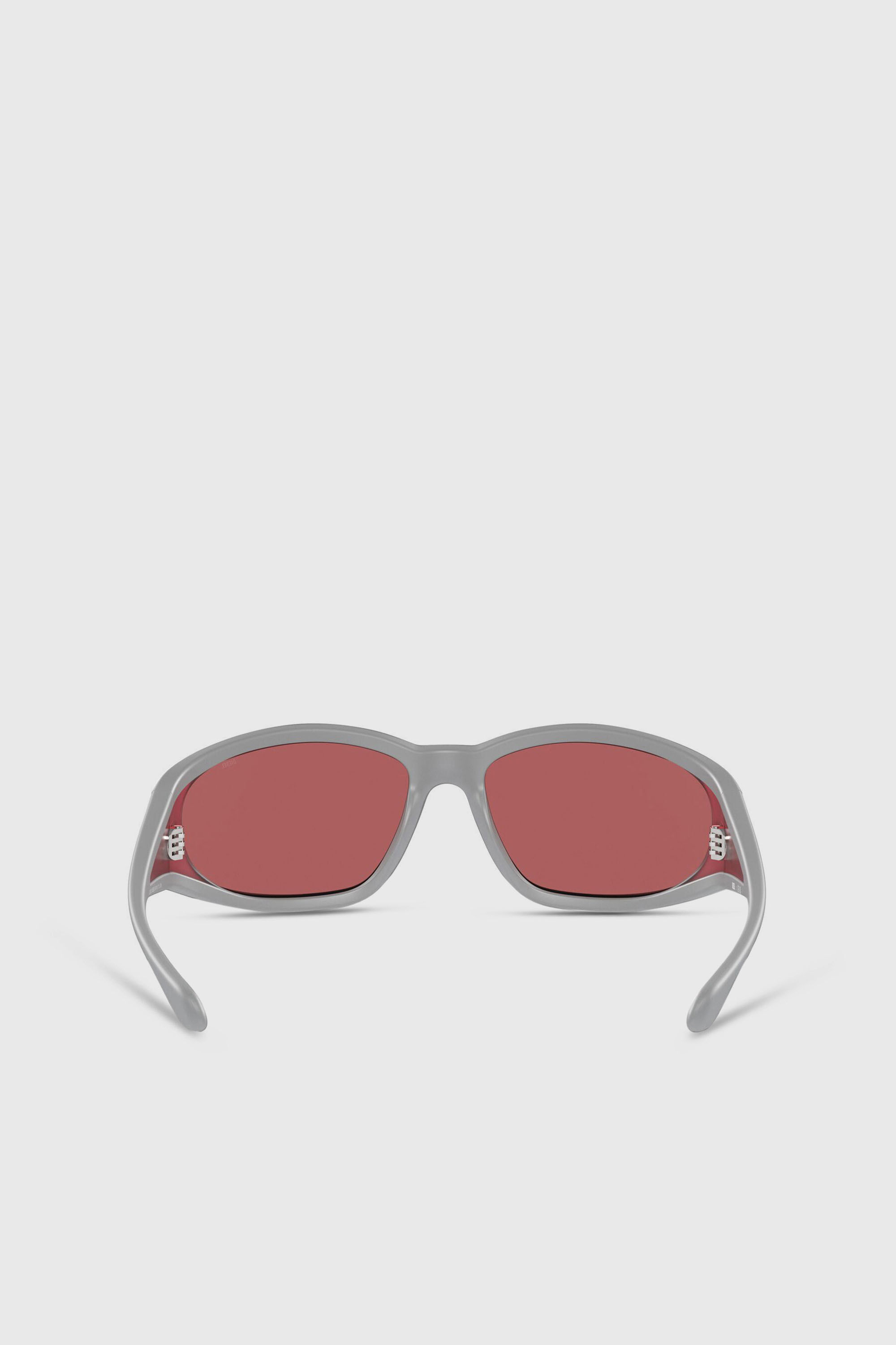Diesel - 0DL3002, Unisex's Rectangular sunglasses in acetate in グレー/レッド - 3