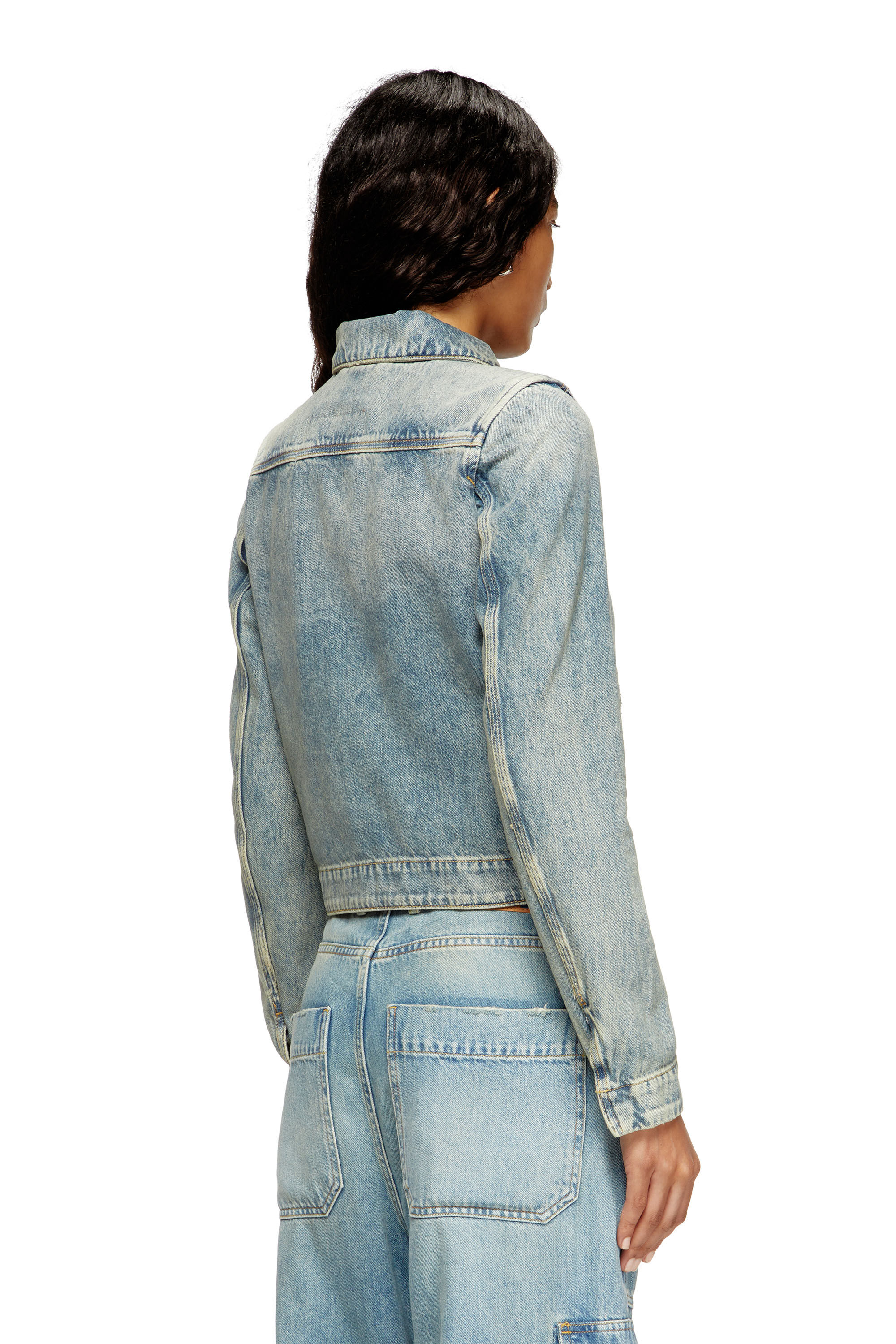 DE-CORB Jacket in dirt-effect fluid denim｜ブルー｜ウィメンズ｜DIESEL