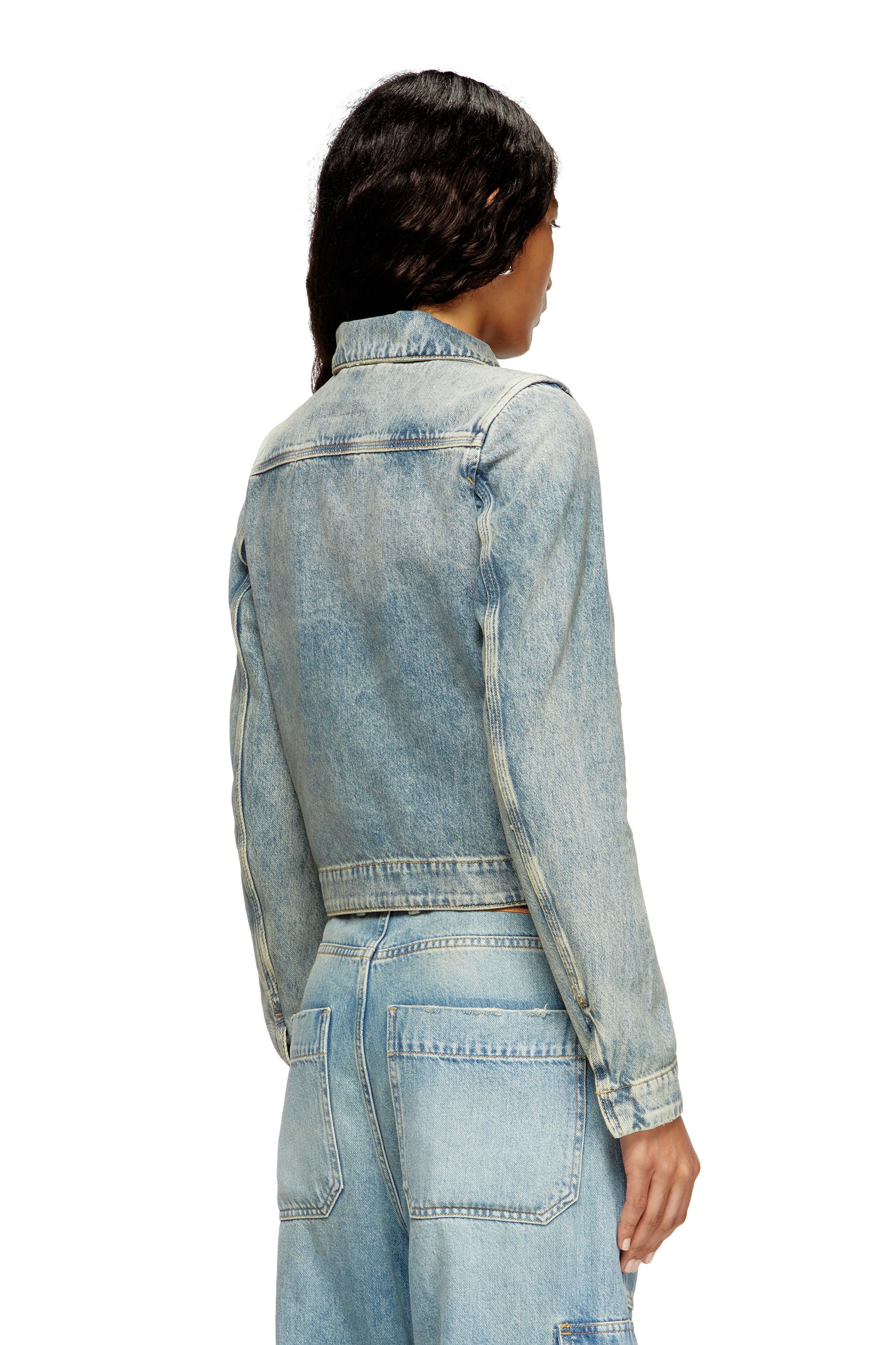 Diesel - DE-CORB, Female's Jacket in dirt-effect fluid Tencel denim in ライトブルー - 5
