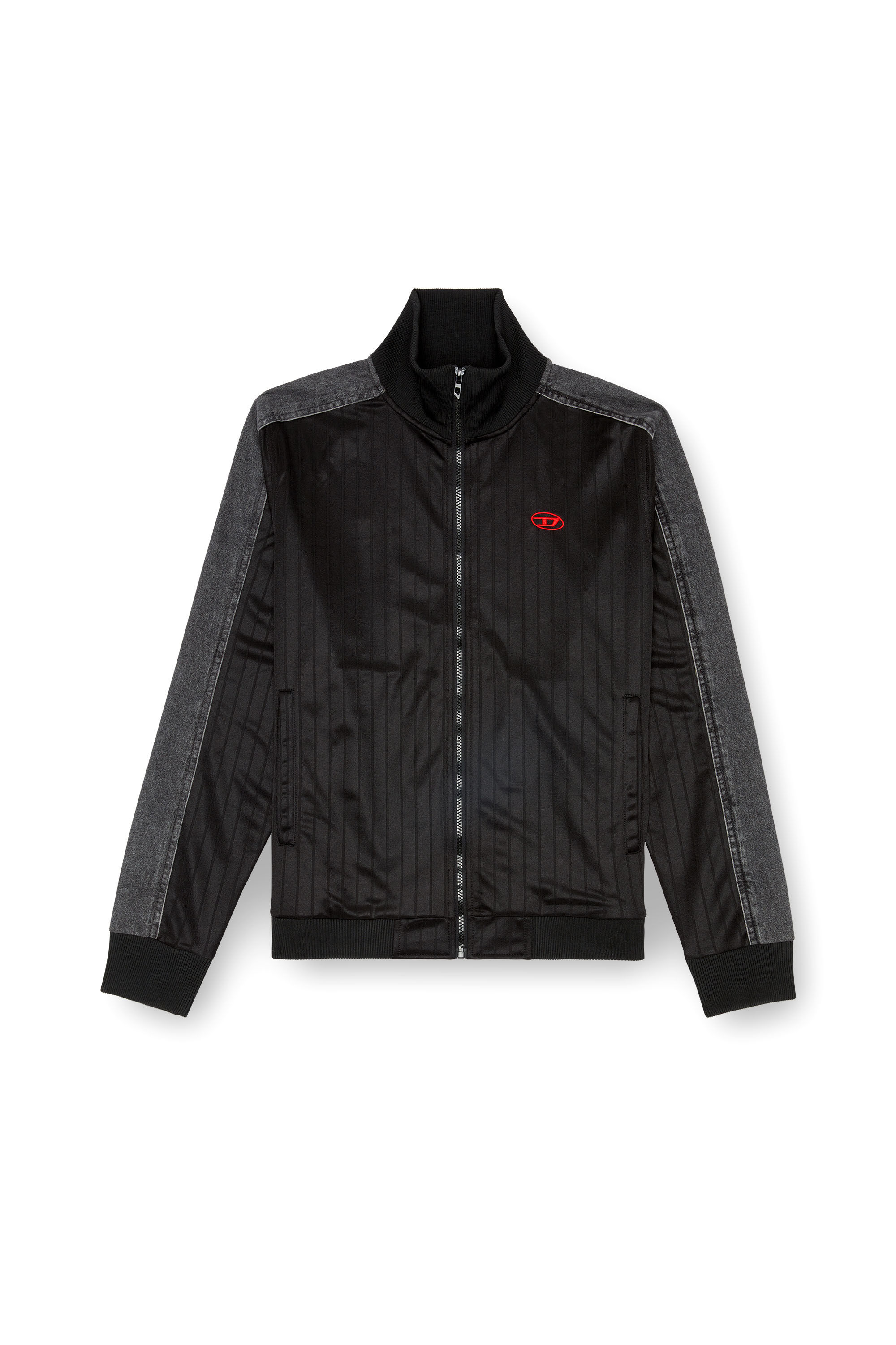 S-LOCKER-VET Track jacket in triacetate and denim｜ブラック｜メンズ｜DIESEL