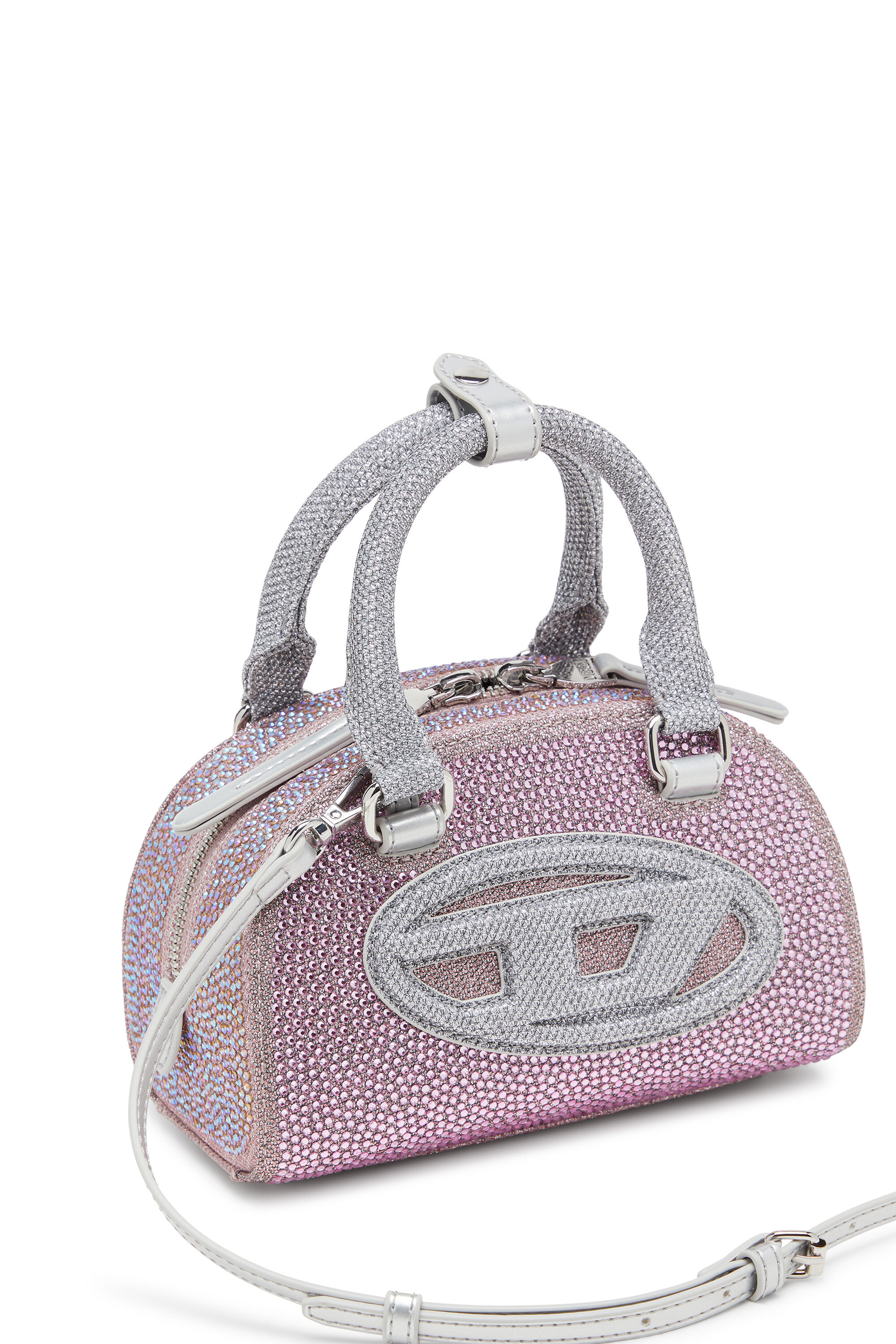 Diesel - 1DR DOME CROSSBODY, Female's クロスボディバッグ in ピンク / ホワイト - 5
