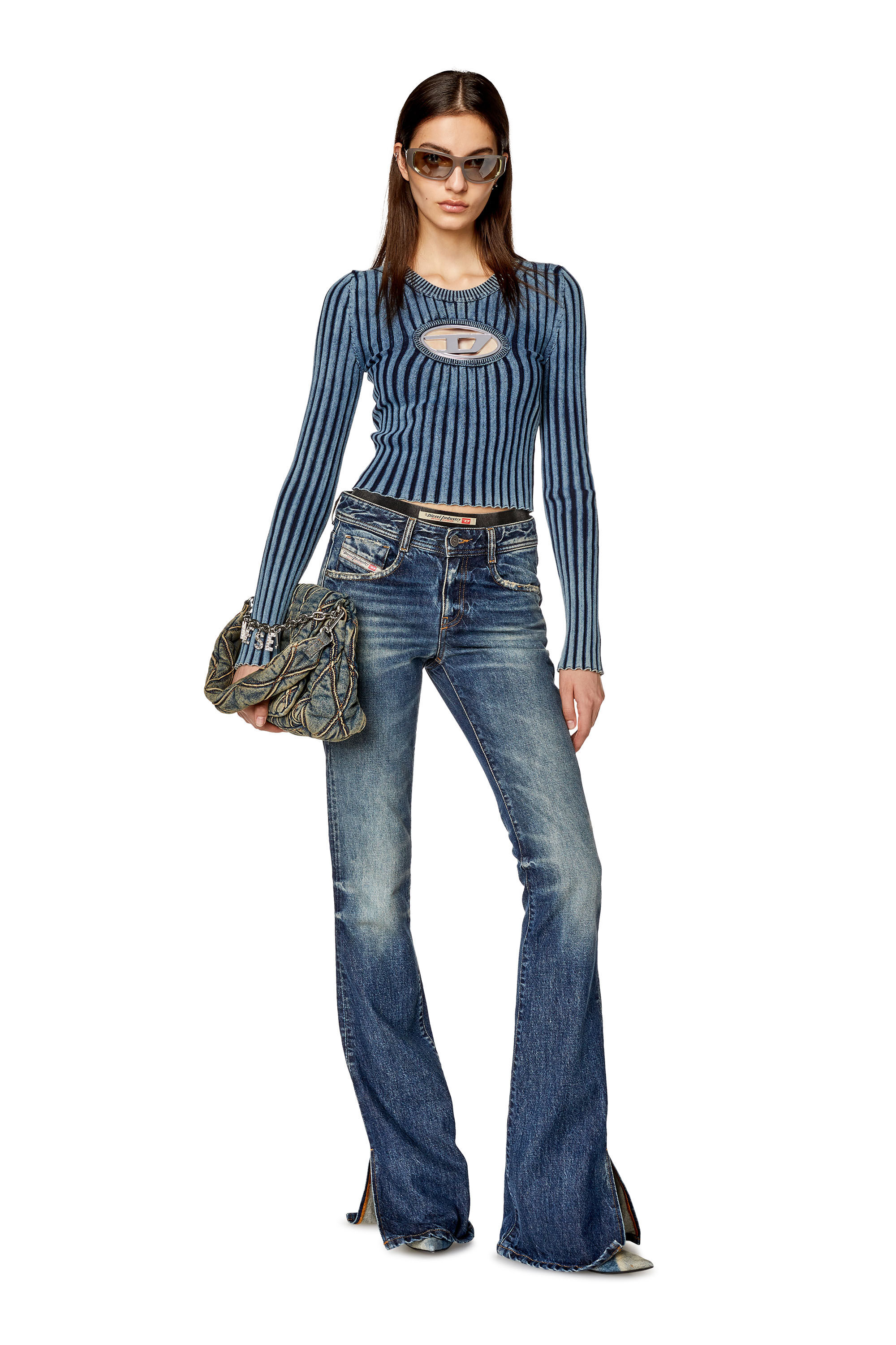 Diesel - M-ANCHOR, Female's 長袖 トップス ロゴ in ブルー - 1