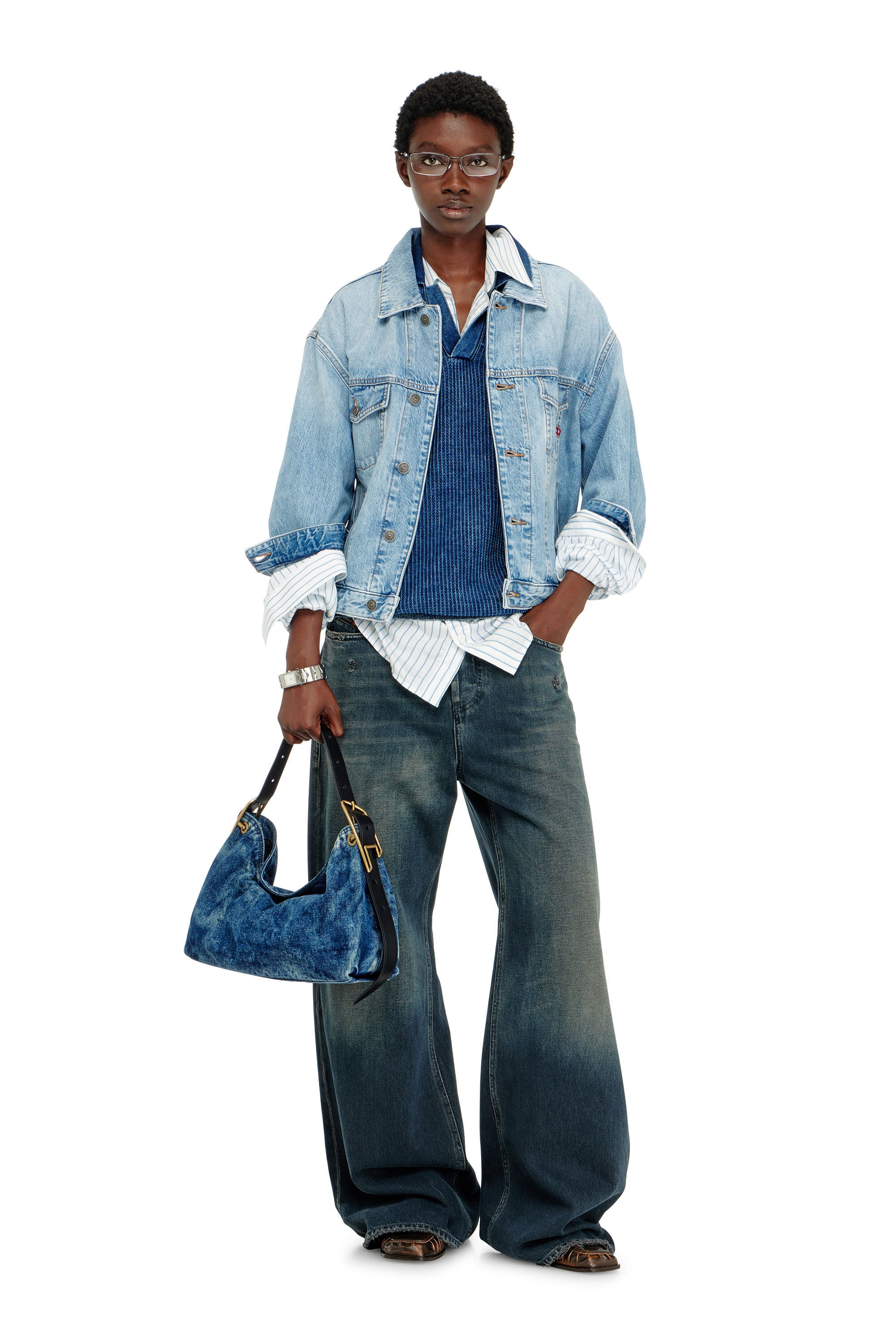 Diesel - D-RANGER, Unisex's デニムジャケット in ライトブルー - 7