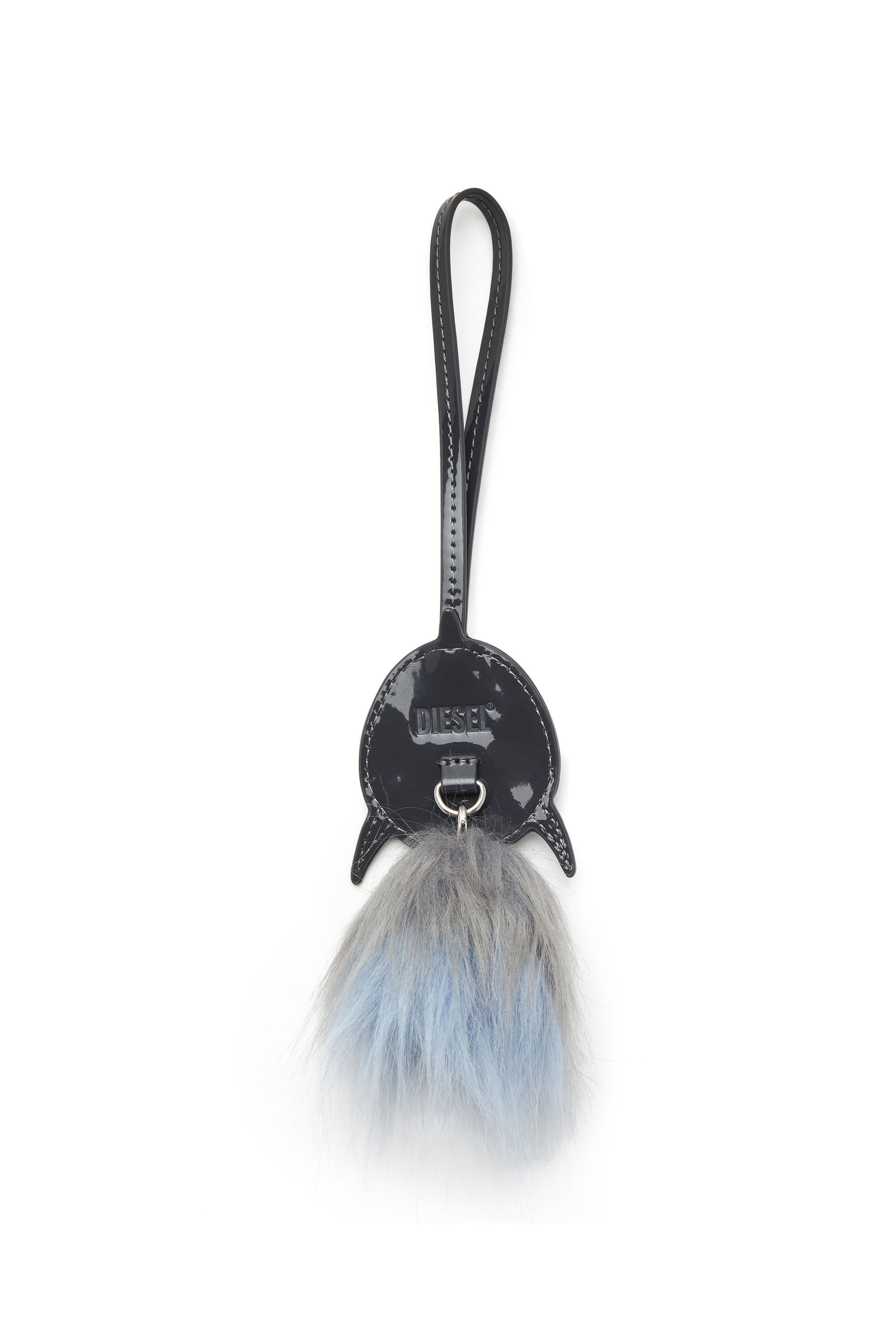 FUR CHARMS II Dolphin bag charm with fluffy tail｜ブルー