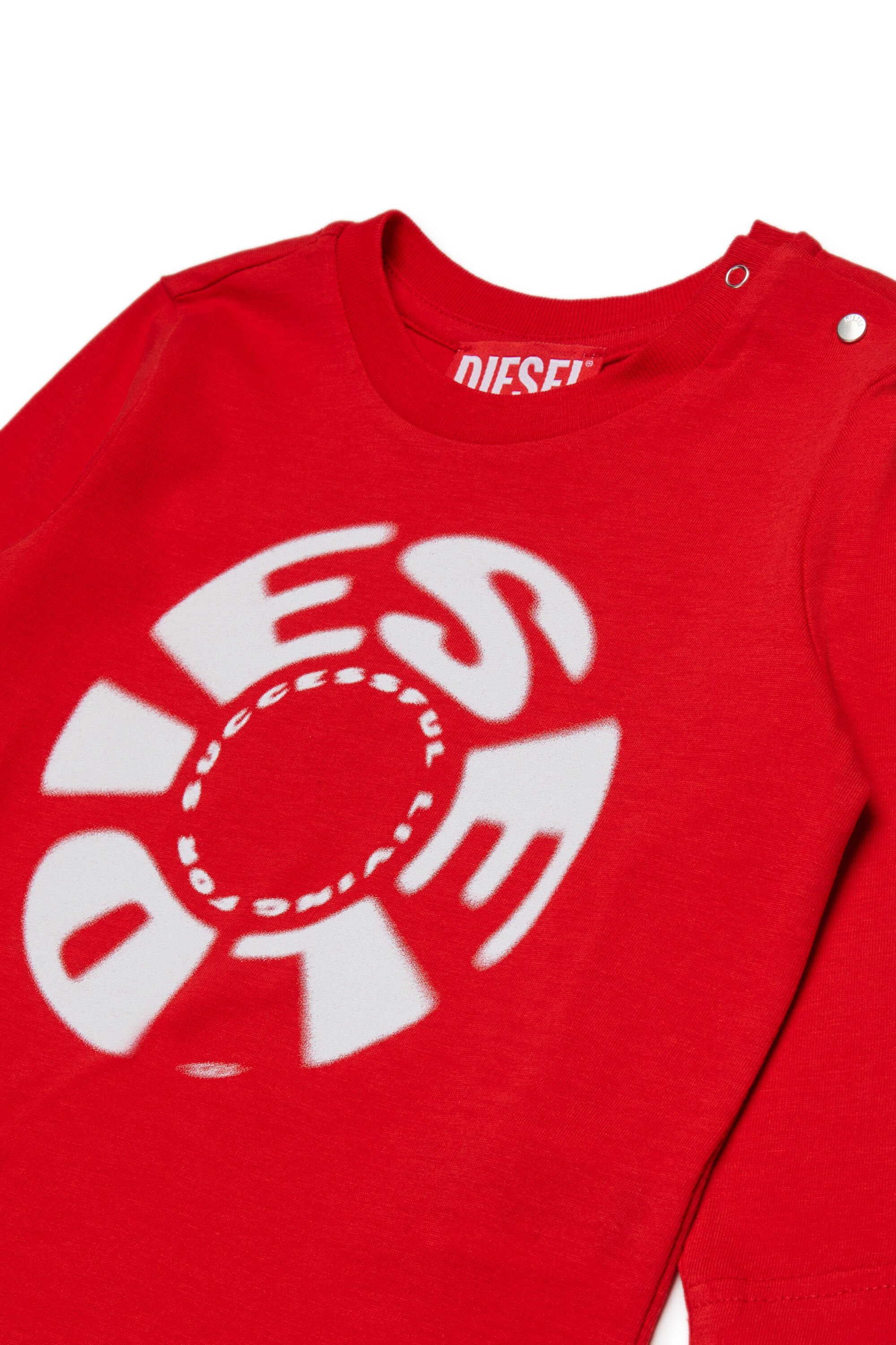 Diesel - TRAVONB, Male's Cotton T-shirt with print in レッド - 3