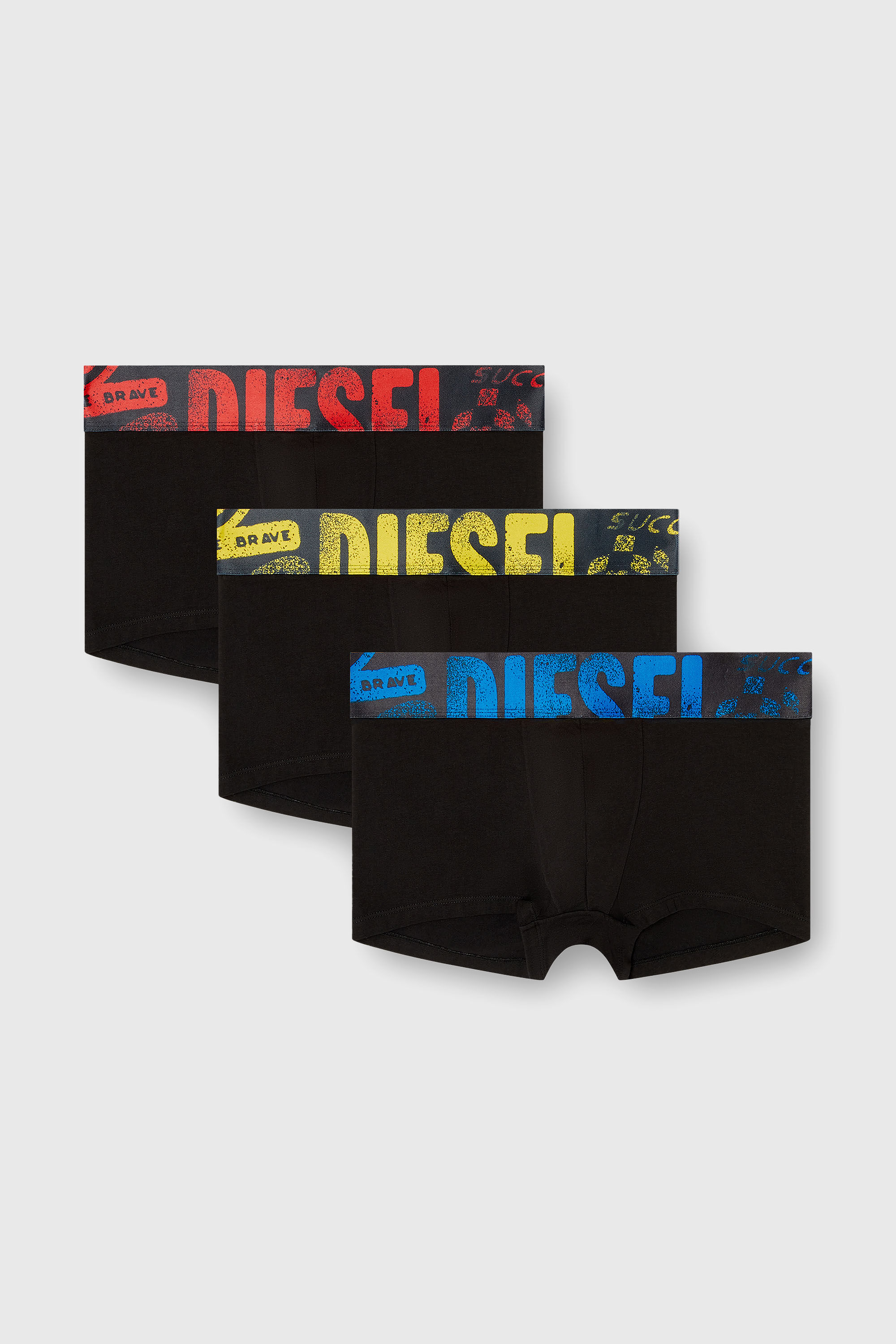 Diesel - UMBX-DAMIENTHREEPACK-5.5EL, Male's ボクサーパンツ 3枚パック in マルチカラー/ブロック - 2