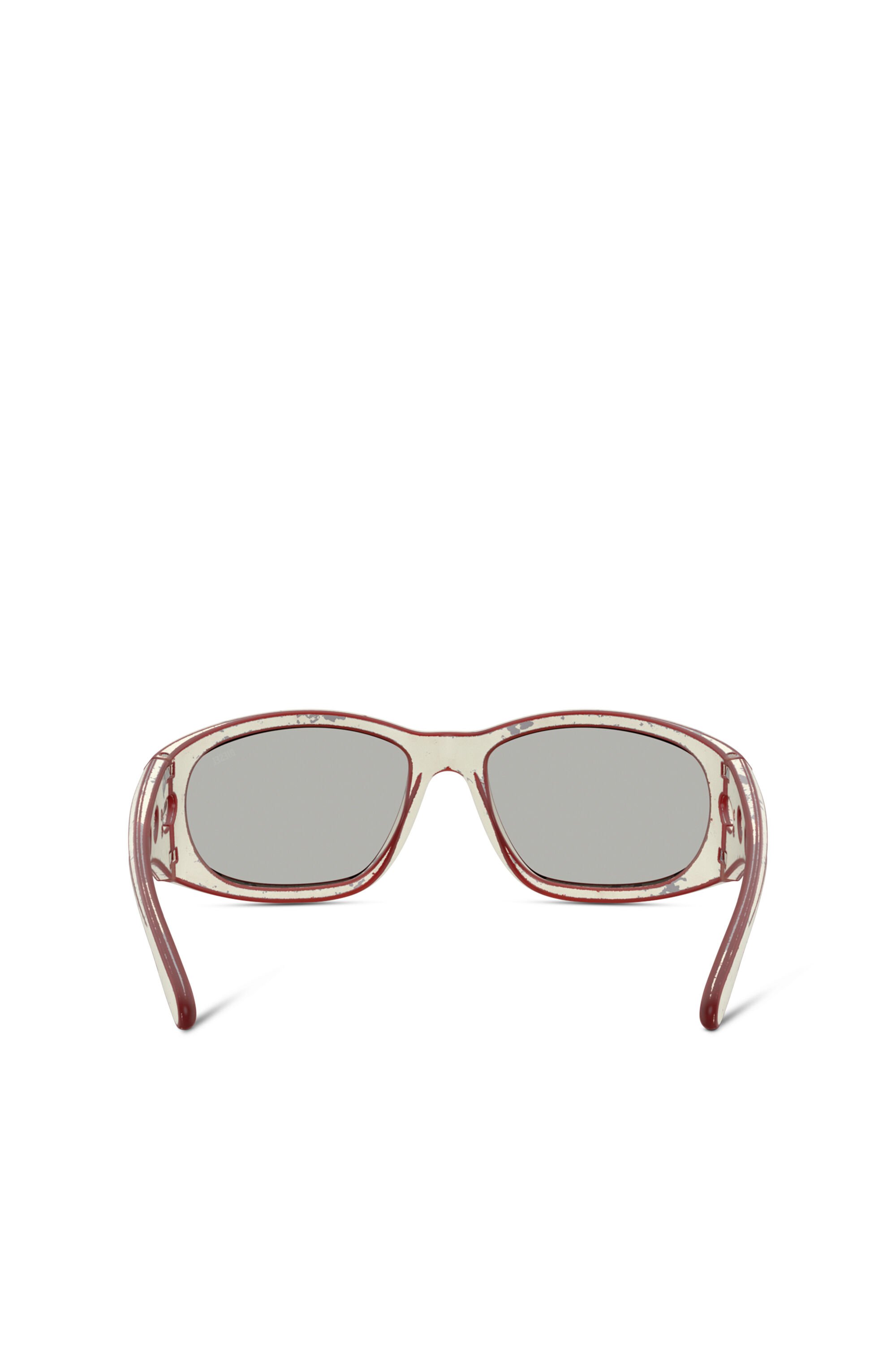 Diesel - 0DL3012U, Unisex's Rectangle sunglasses in イエロー/レッド - 3