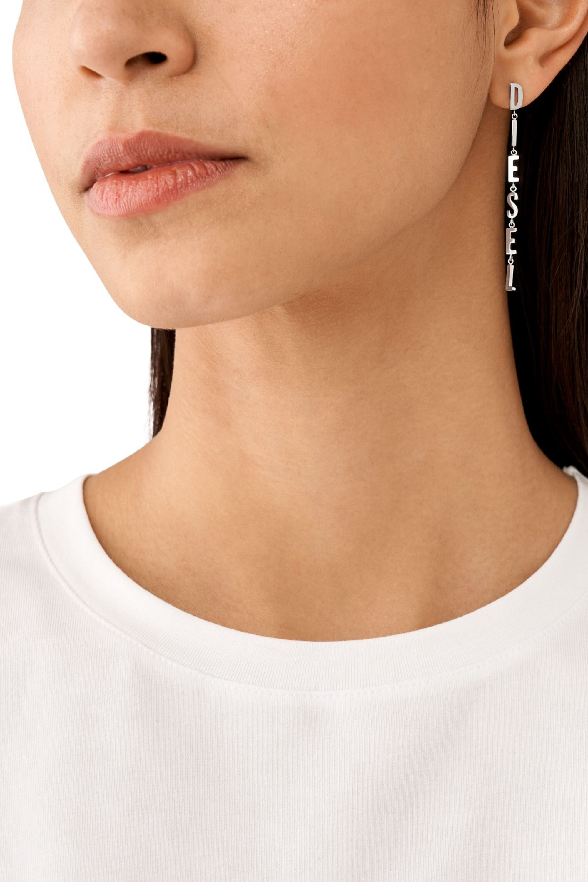 Diesel - DX1488, Unisex's Stainless steel drop earrings in シルバー - 4