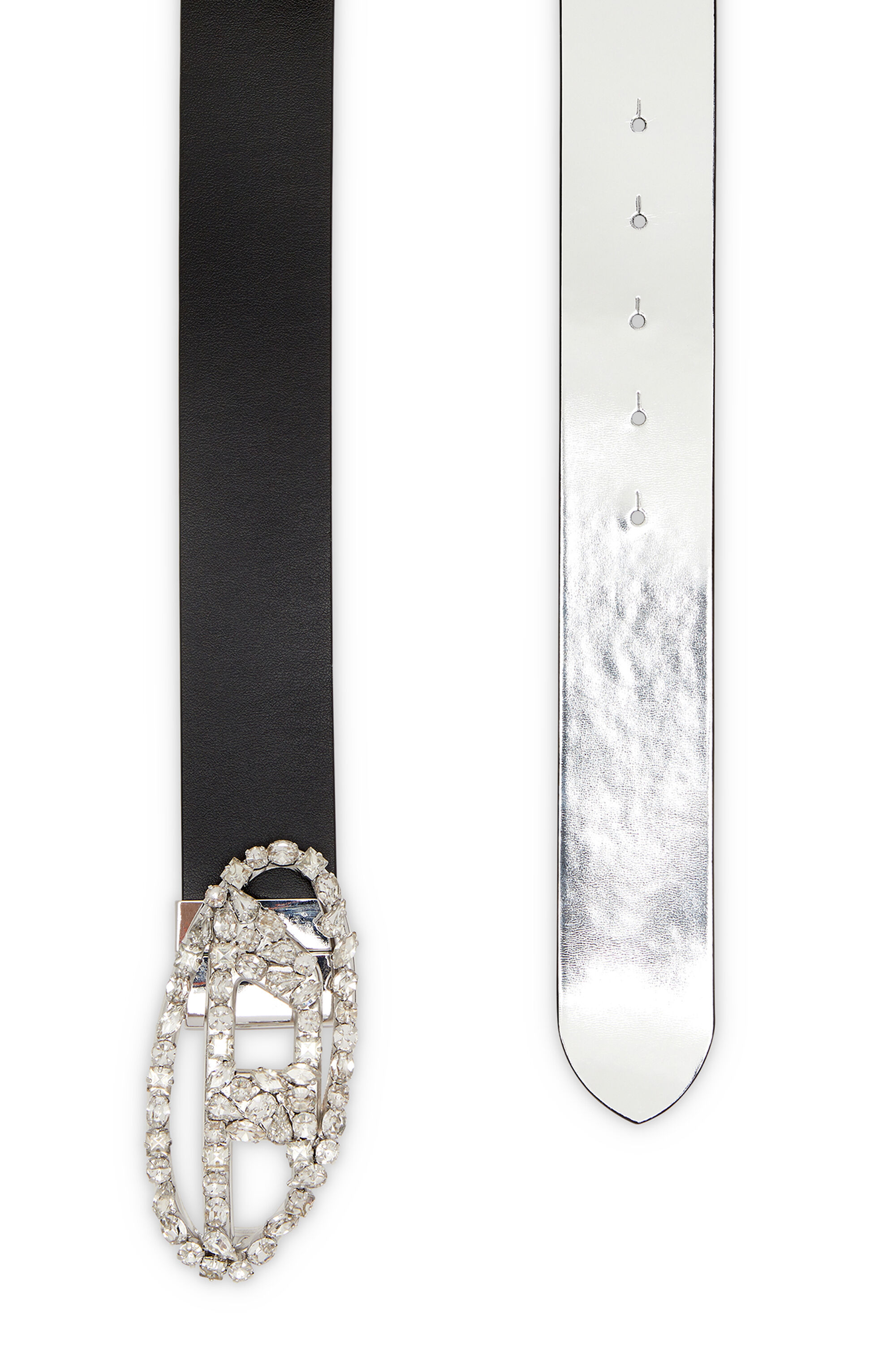 DIESEL X10303 P8098 H1145 B-1DR W REV ベルト B-1DR W REV 4cm Reversible leather belt with crystal buckle