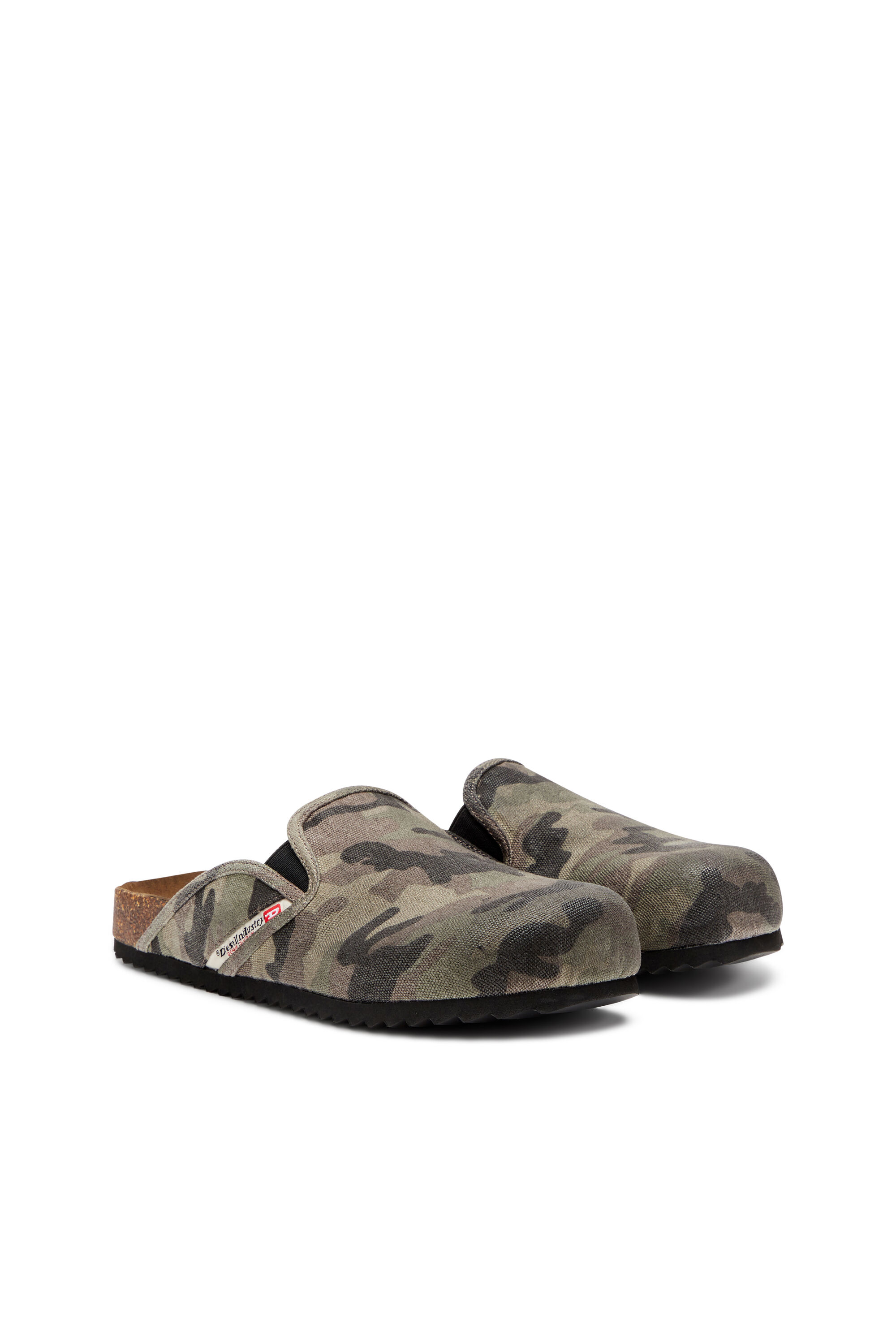 Diesel - D-WOODSTOCK SLIP-ON, Male's D-Woodstock-Camo-canvas mules in ミリタリーグリーン - 2