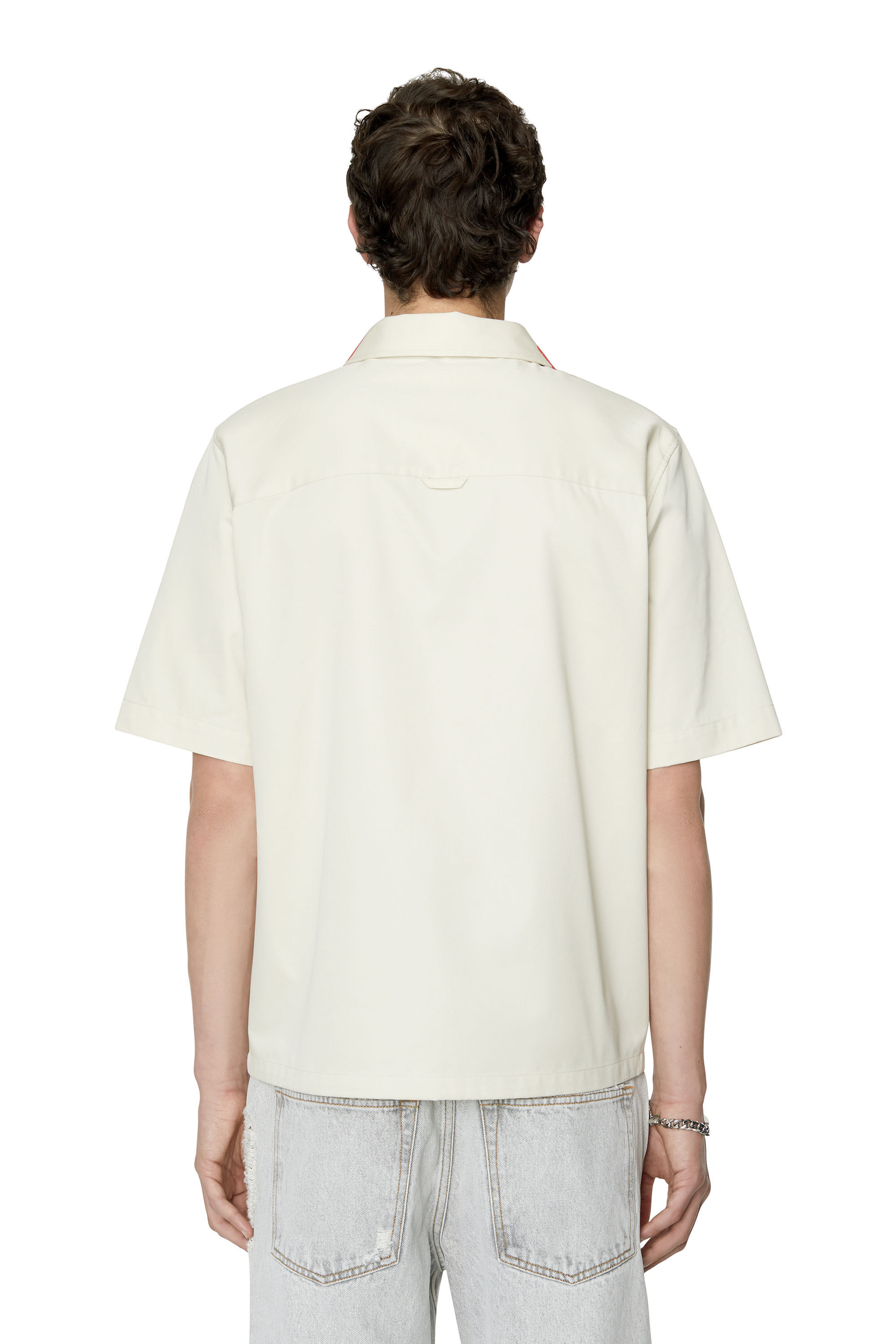 Diesel - S-MAC-22, Male's ボーリングシャツ in ホワイト/レッド/ブルー - 5