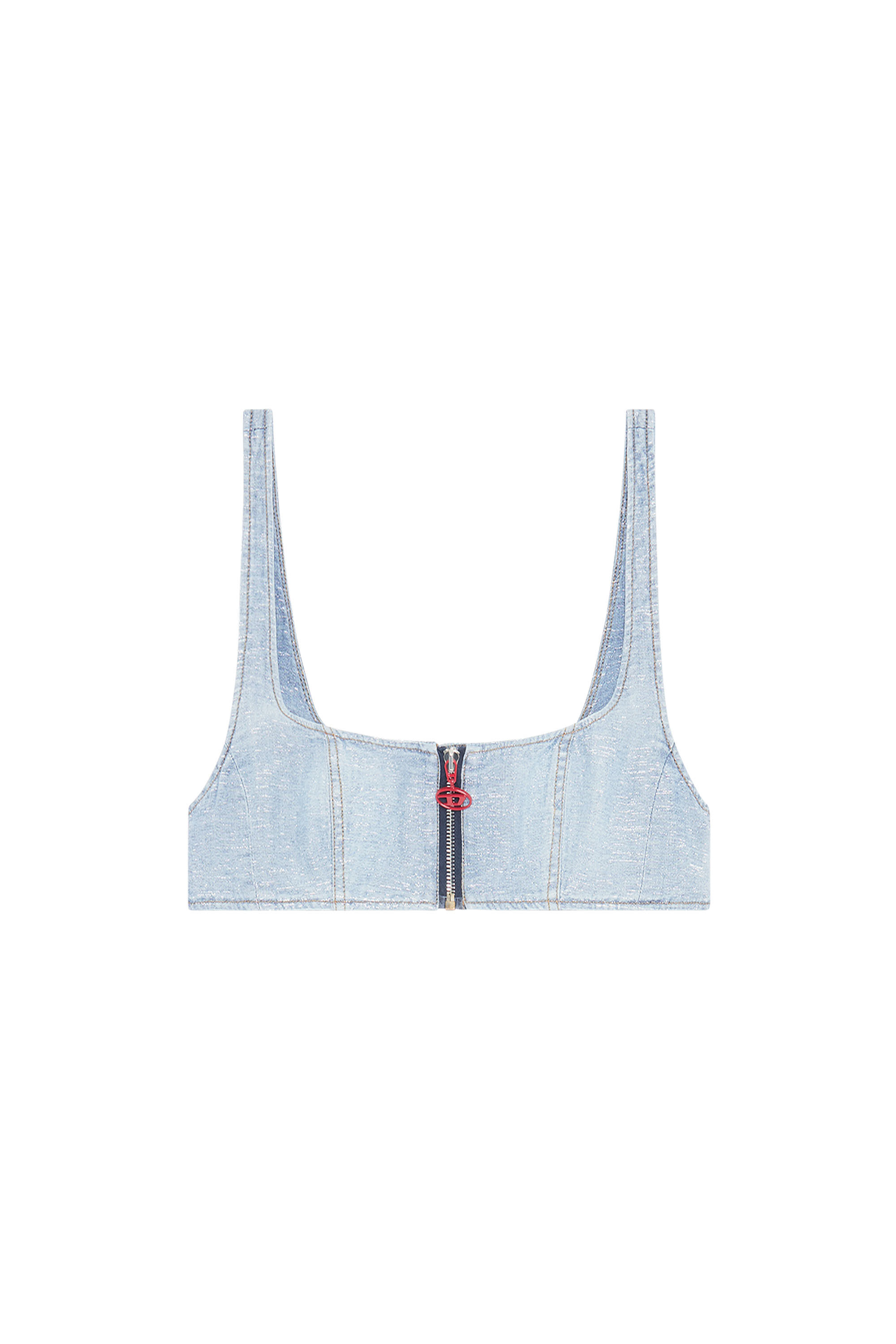 Diesel - DE-GELL-FSB, Female's レディース デニム トップス ラメ in ライトブルー - 2