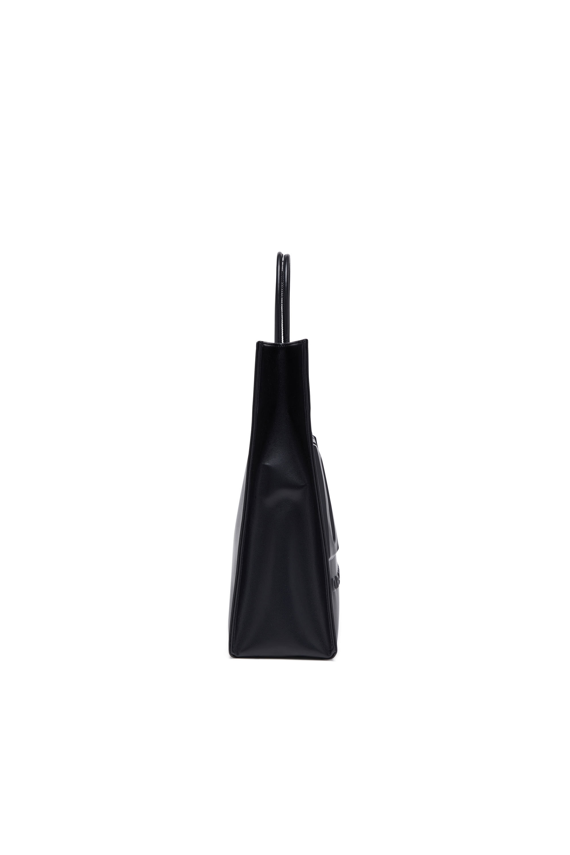 Diesel - DSL 3D TOTE EW X, Male's Dsl 3D-Recycled PU tote bag with embossed logo in ブラック - 3
