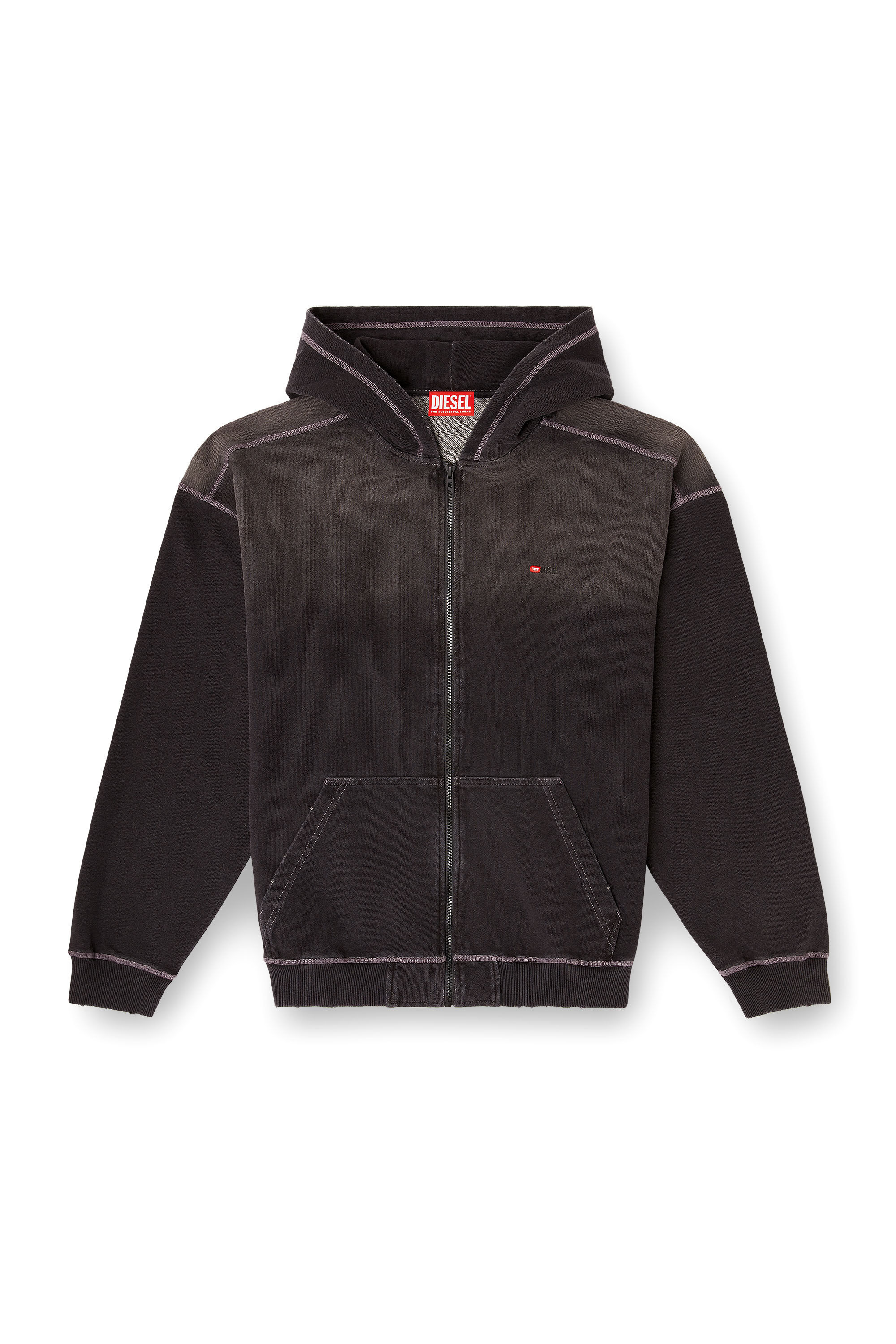 Diesel - S-BLAXTO-HOOD-ZIP, Male's ジップアップパーカー in グレー - 2