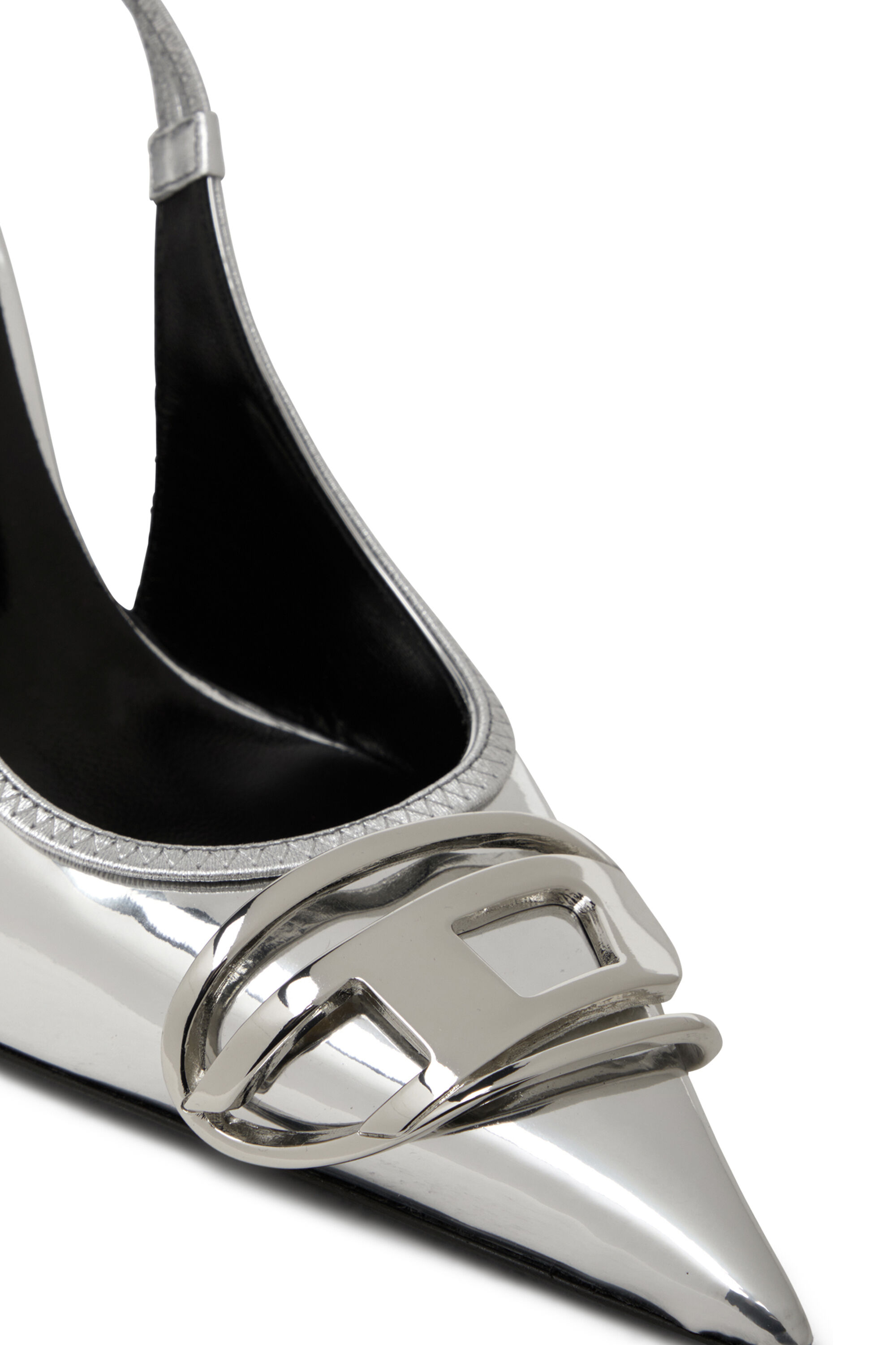 D-VENUS SB D-Venus-Slingback pumps with mirror finish｜シルバー 