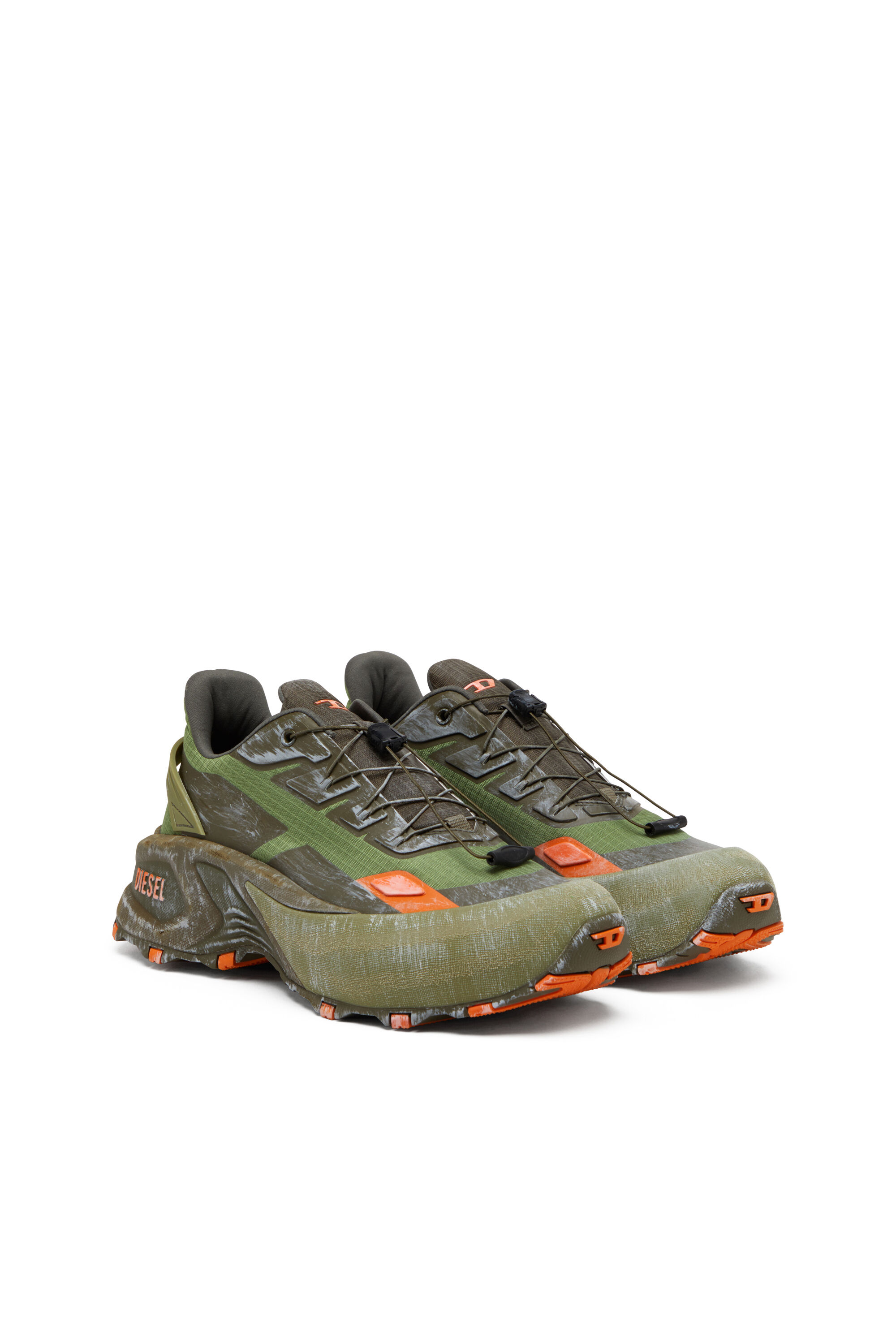 Diesel - D-CAGE RUNNER, Male's D-Cage Runner-Sneaker in グリーン/オレンジ - 2