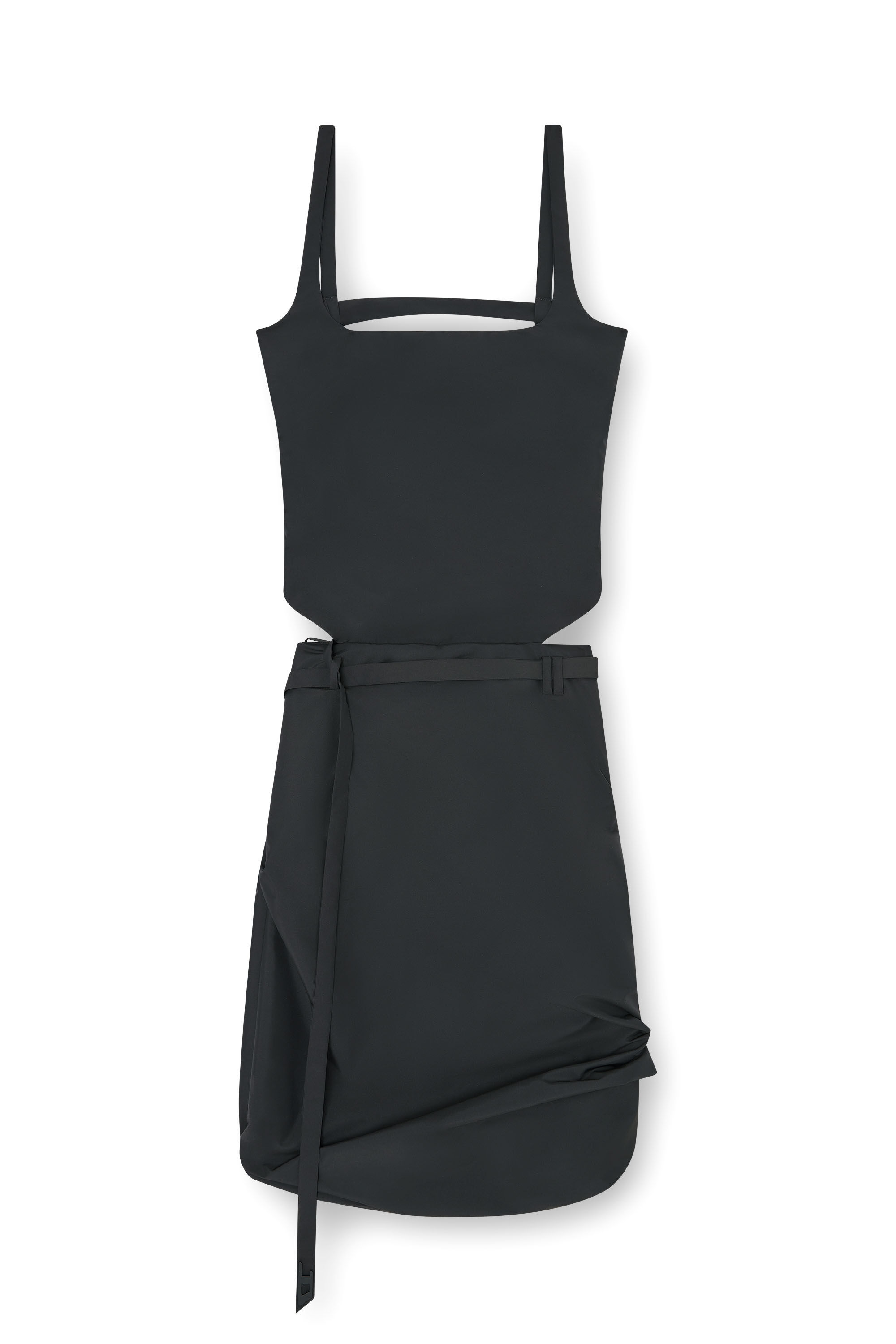 Diesel - D-SANAT, Female's Open-back apron dress in taffeta in ブラック - 2