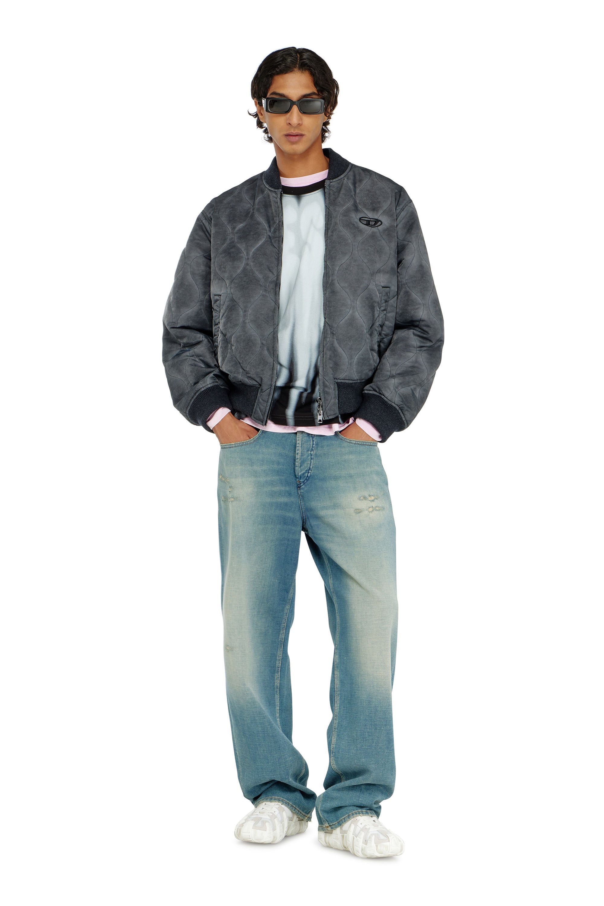 Diesel - T-BOXT-AA1, Male's Tシャツ in ホワイト/ブラック - 1