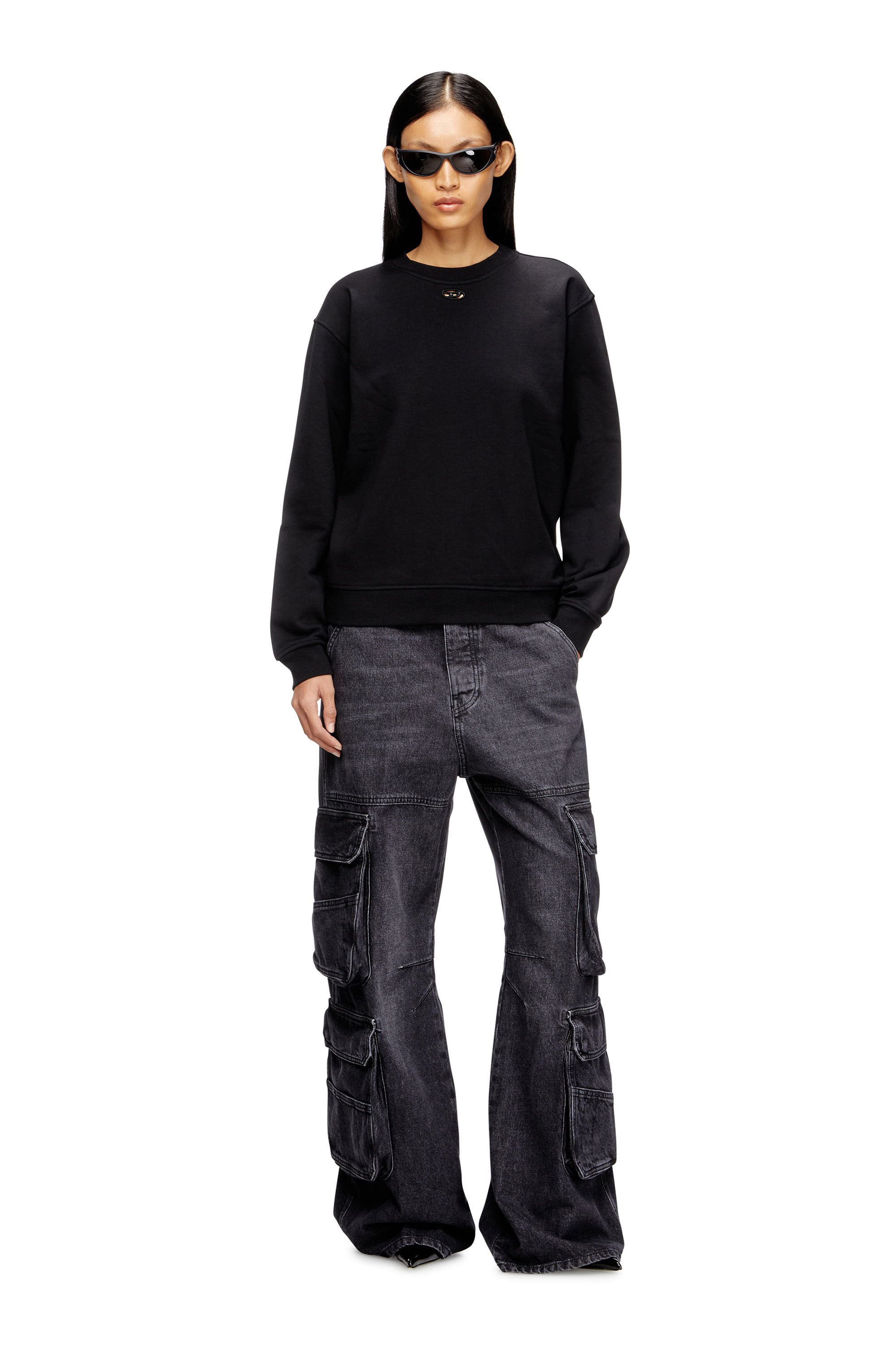 Diesel - F-NORMY-OD, Female's プルオーバースウェット in ブラック - 1