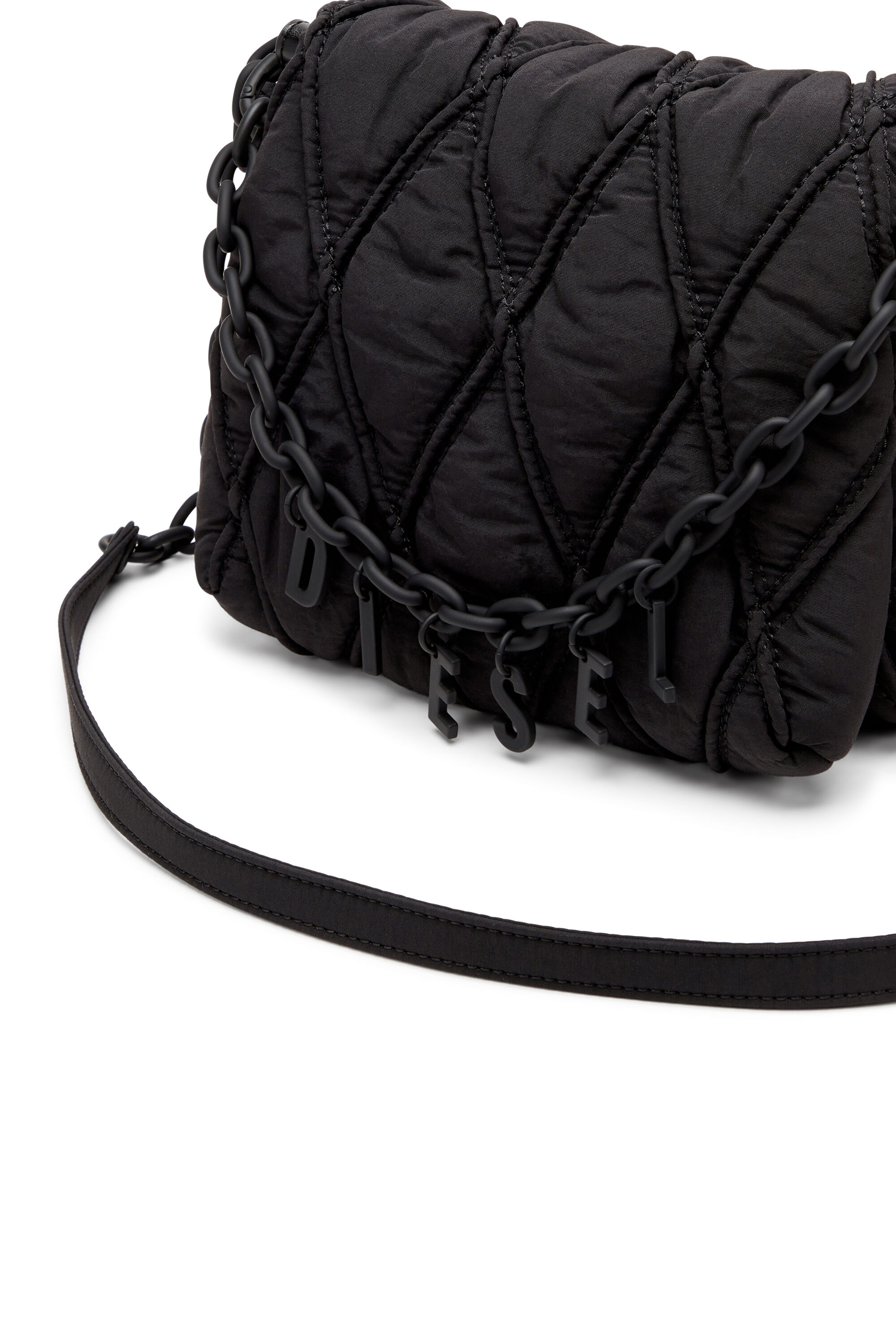 Diesel - CHARM-D SHOULDER S, Female's Charm-D S-Small shoulder bag in quilted nylon in ブラック - 6