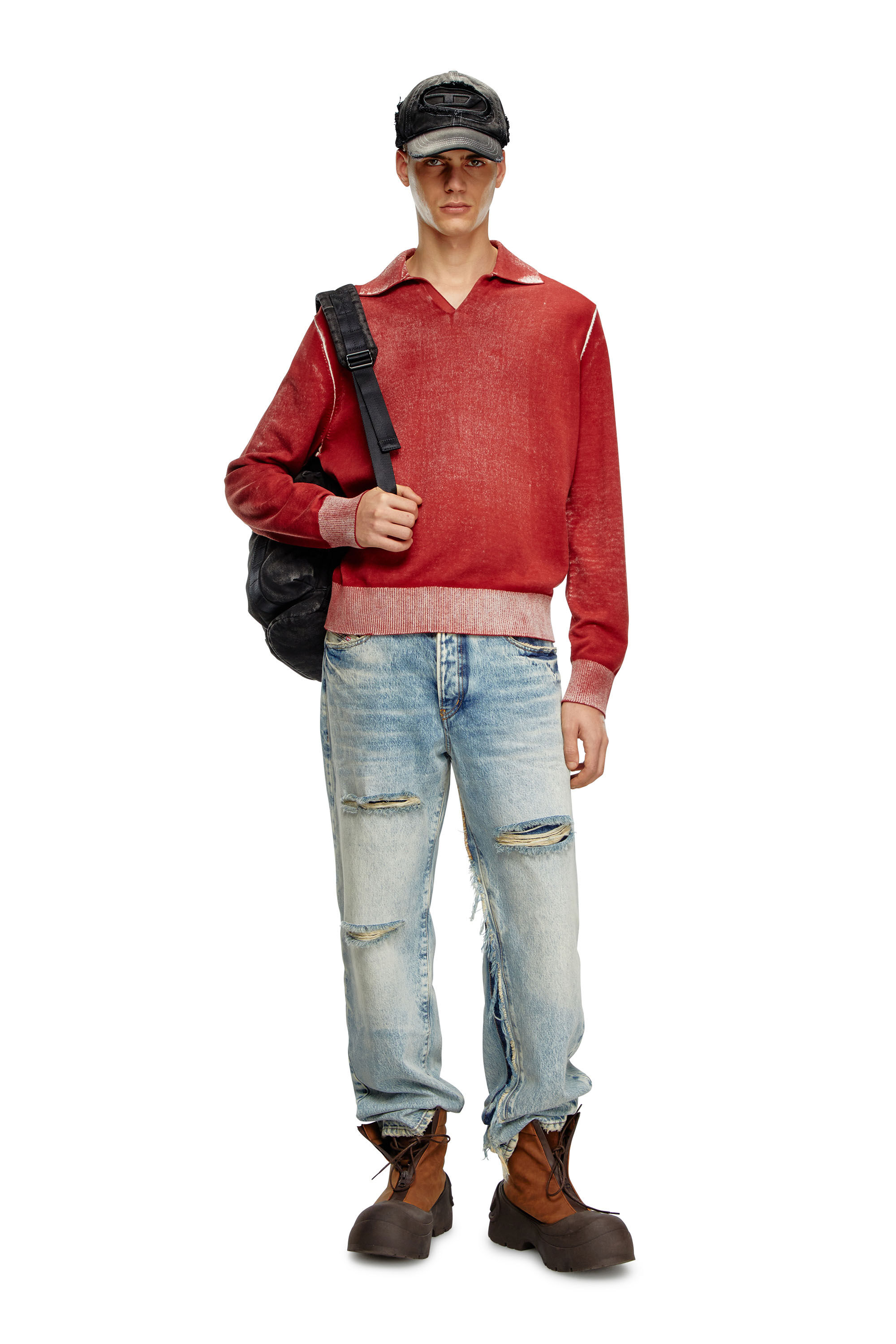 DIESEL ディーゼル K-ITELLO 思い立て レオパード総柄 クルーネック 