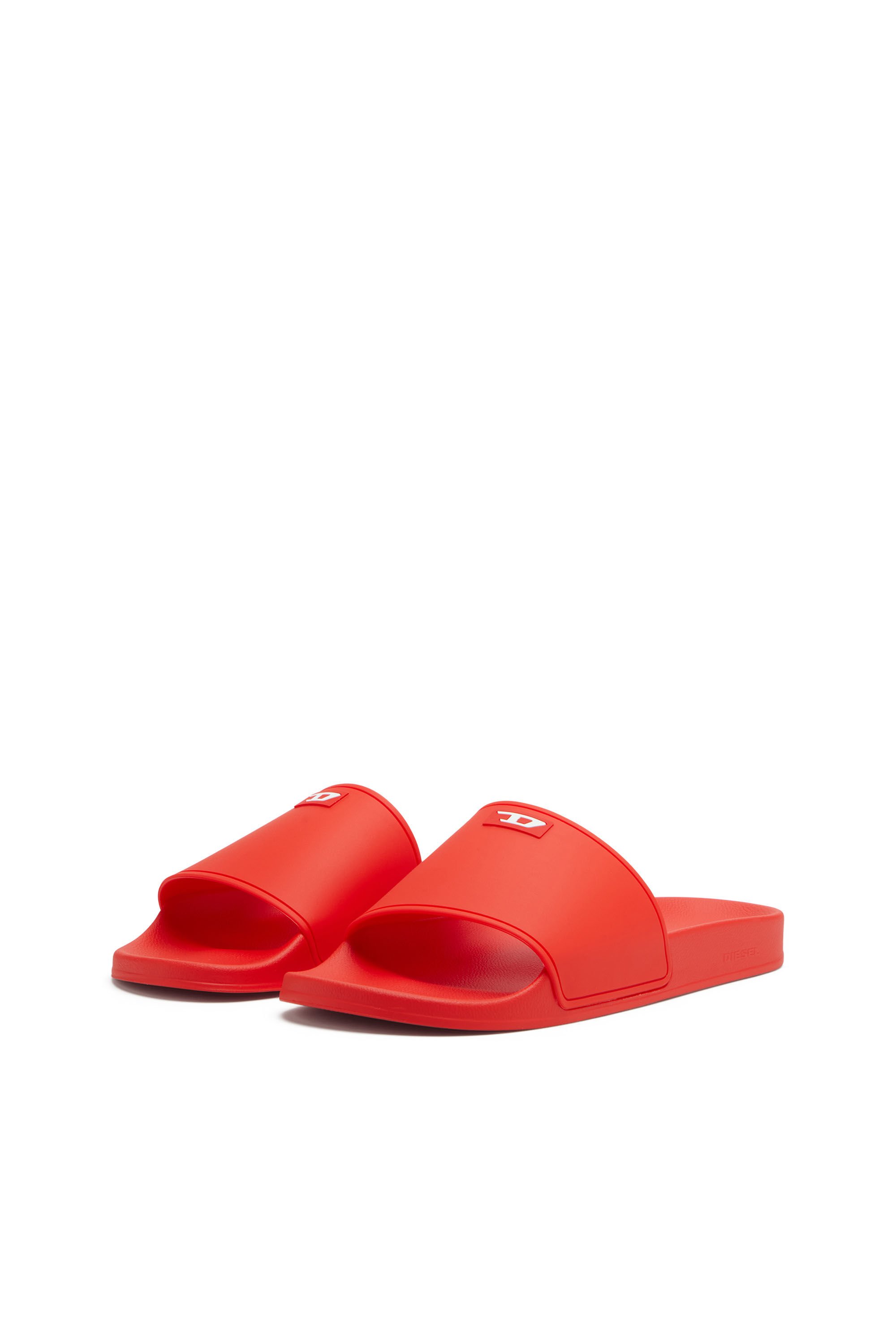 Diesel - SA-SWIM, Male's Sa-Swim-Rubber pool slides with D logo in レッド - 8