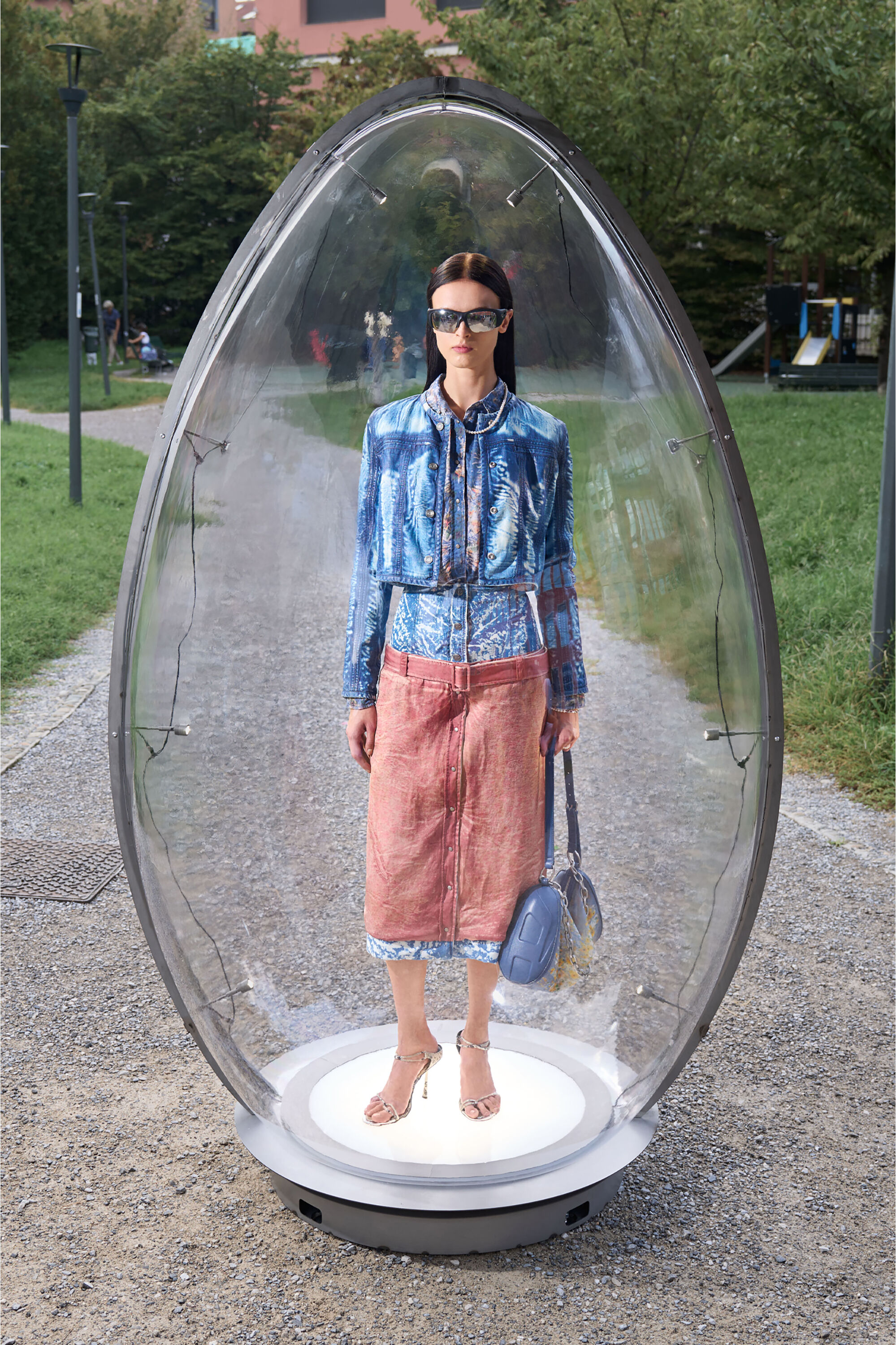 Diesel - C-ASSY, Female's Shirt with floral X-ray effect in ライトブルー - 6