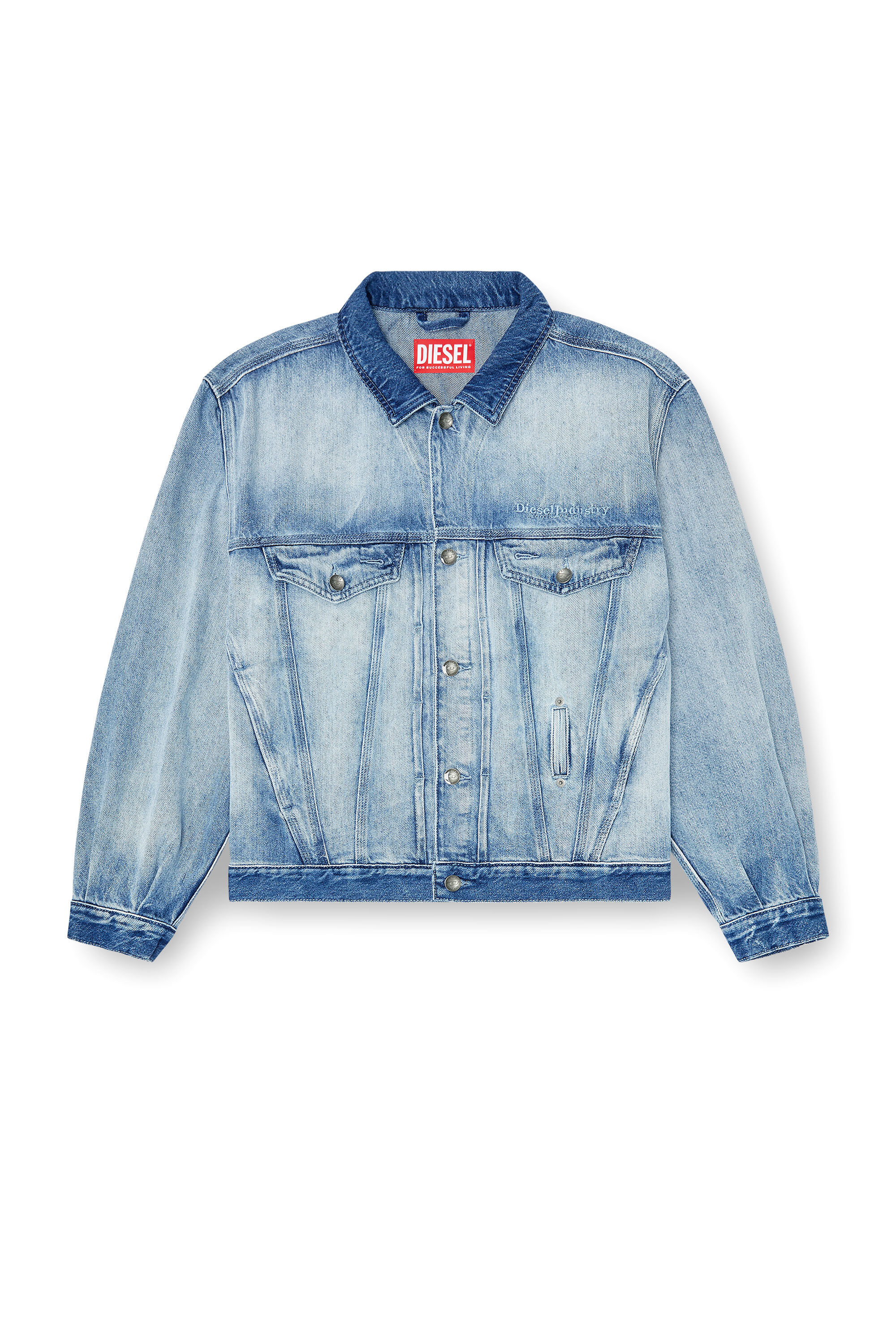 D-DENVER-FSI1 Trucker jacket in medium-light skeleton denim