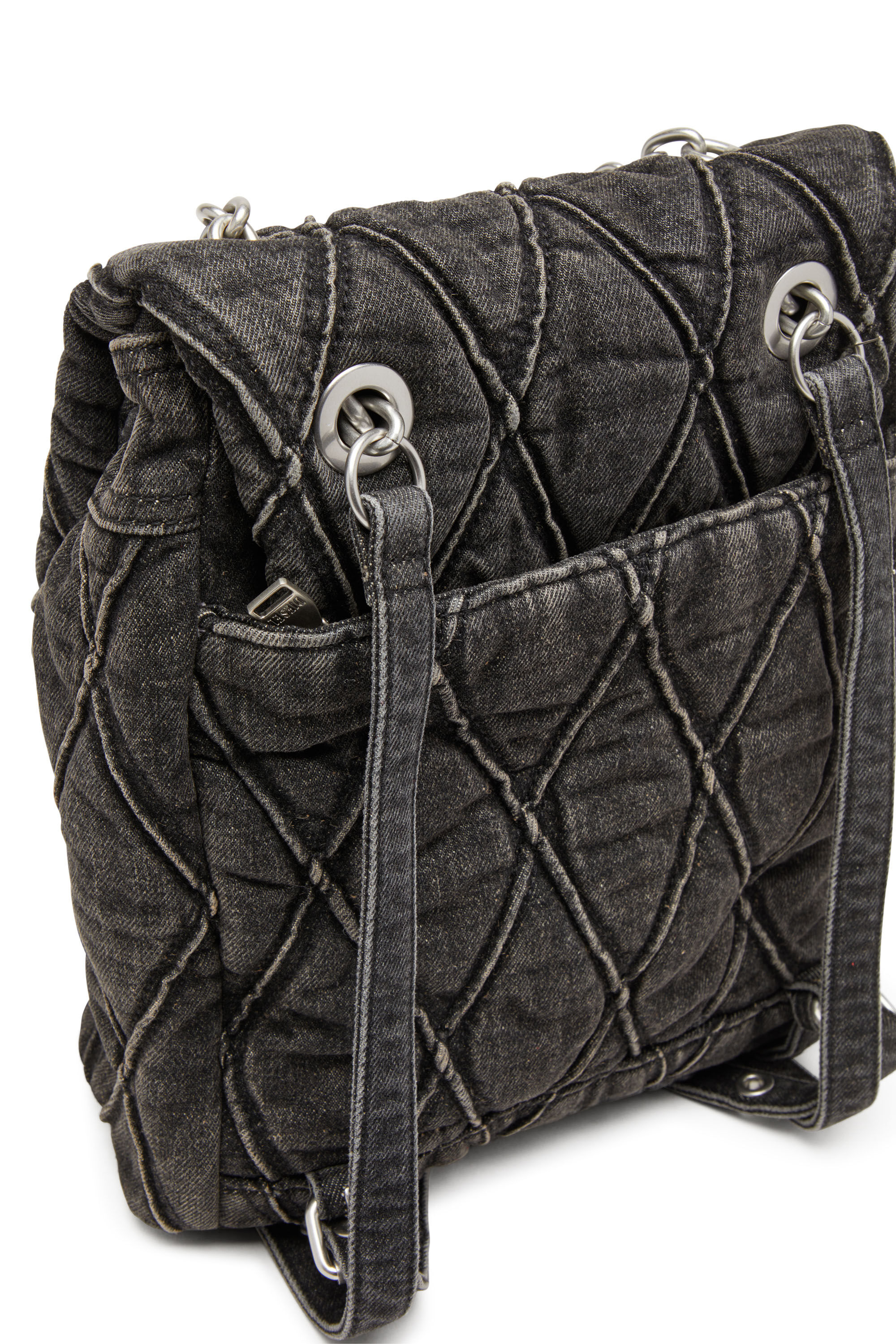 CHARM-D BACKPACK S Charm-D S-Backpack in Argyle quilted denim｜ブラック｜ウィメンズ｜ DIESEL